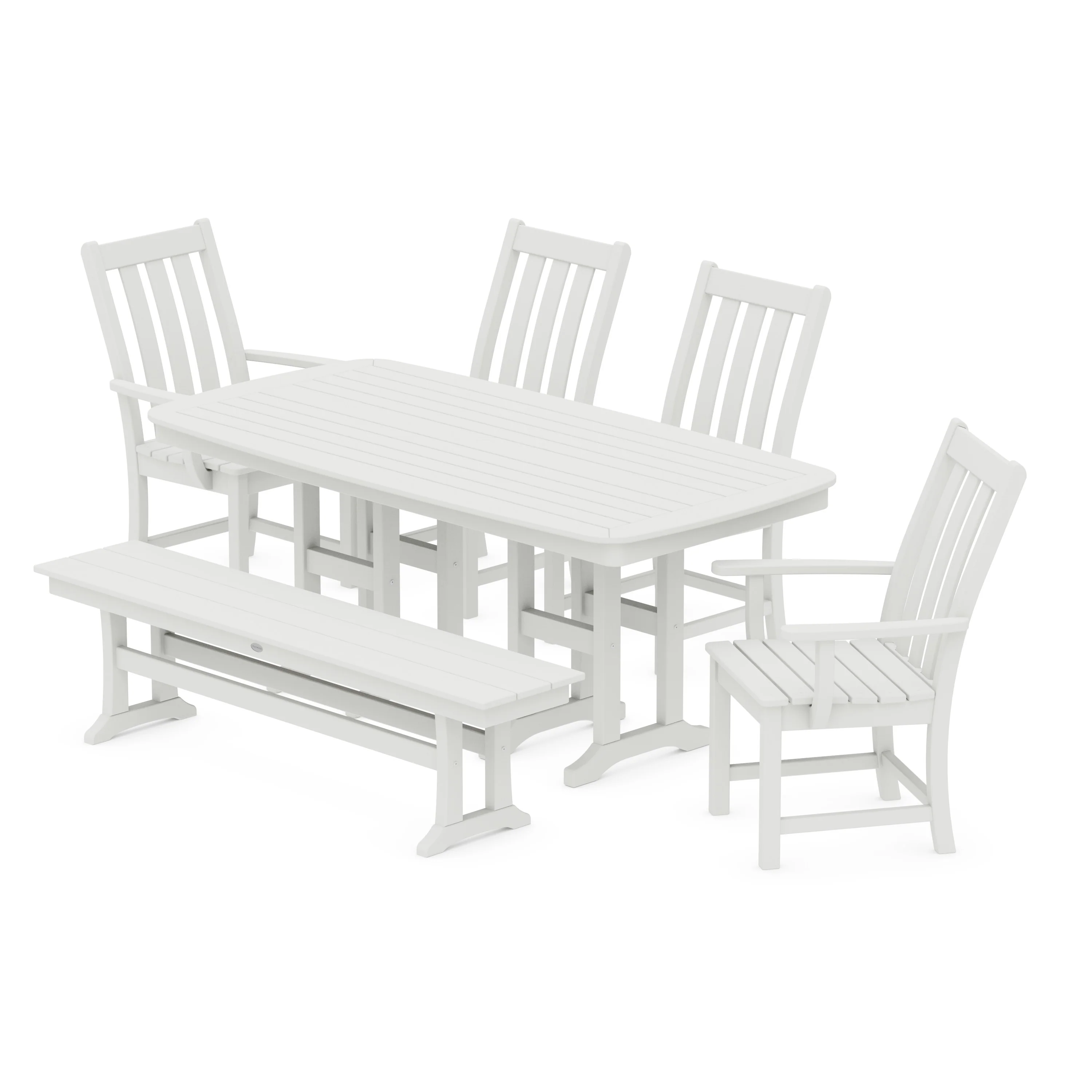 Vineyard 6-Piece Dining Set with Bench - Image 11