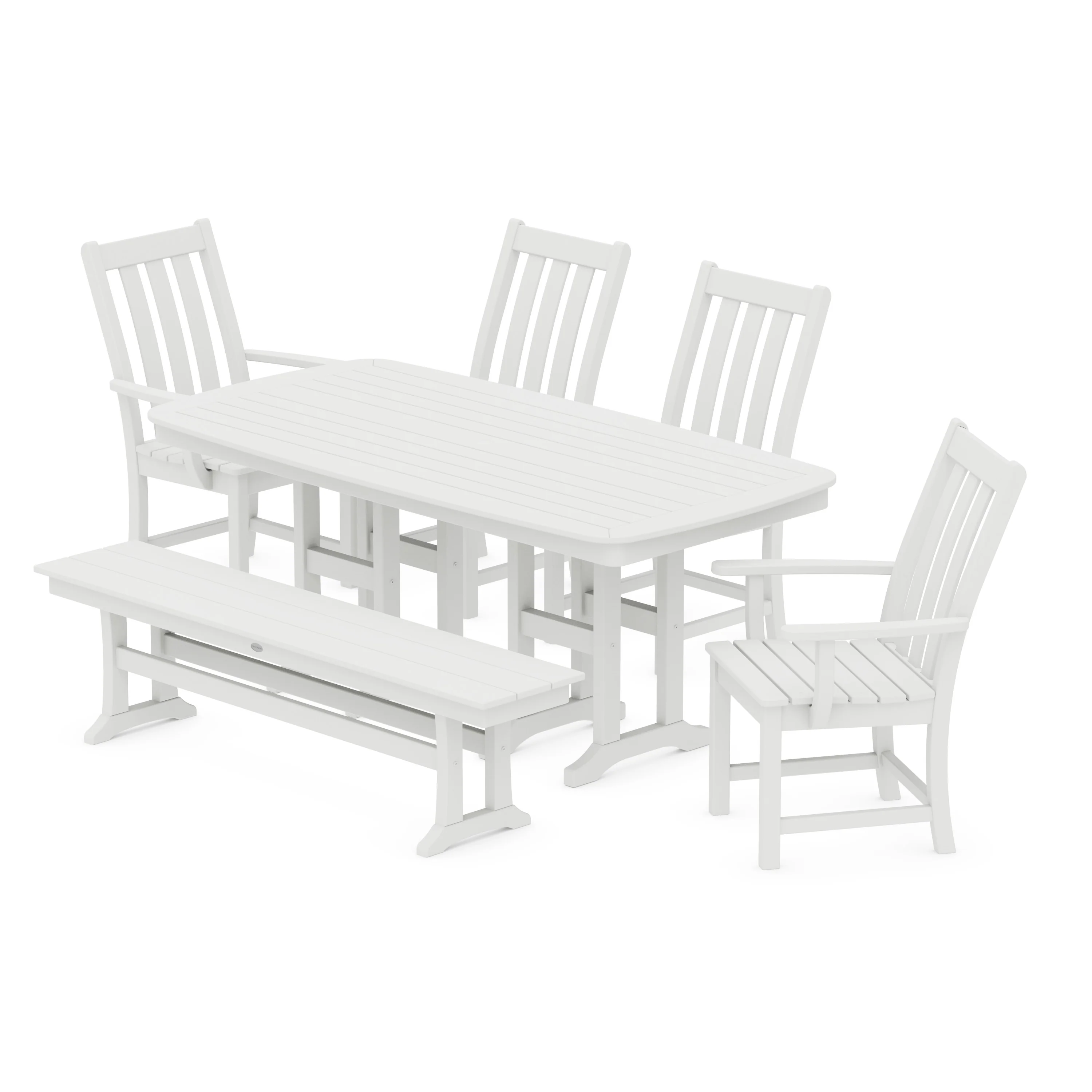 Vineyard 6-Piece Dining Set with Bench - Image 12