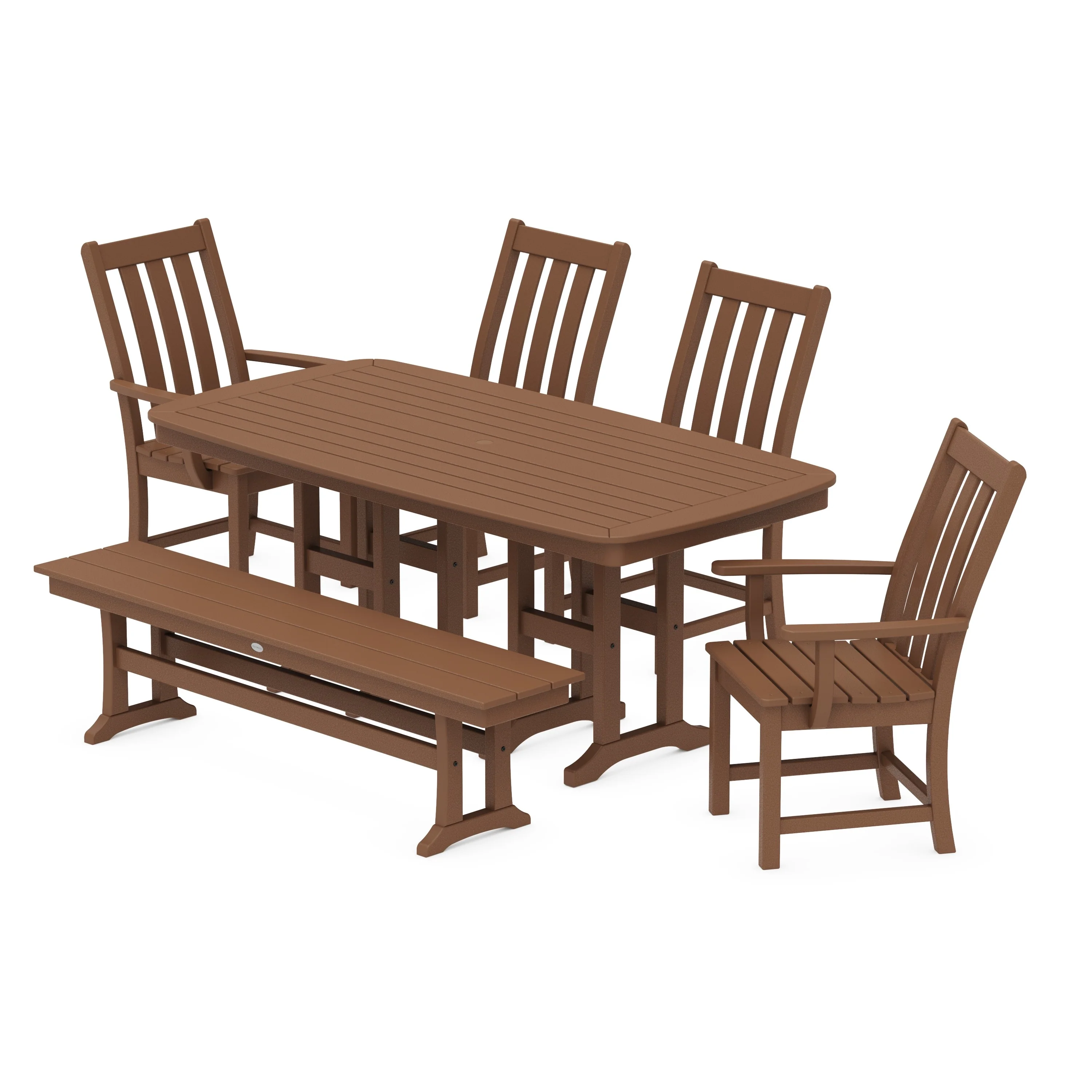 Vineyard 6-Piece Dining Set with Bench - Image 4