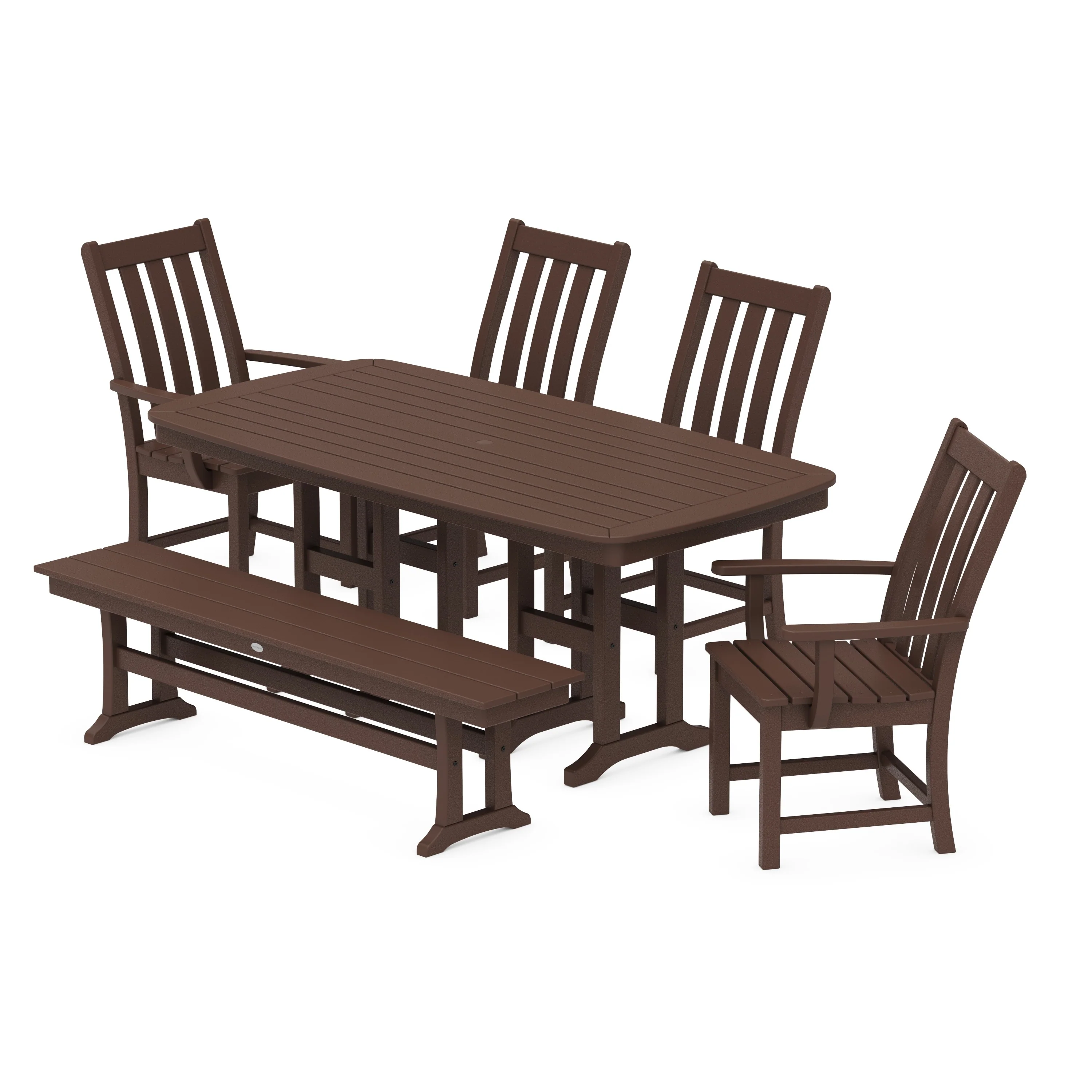 Vineyard 6-Piece Dining Set with Bench - Image 6