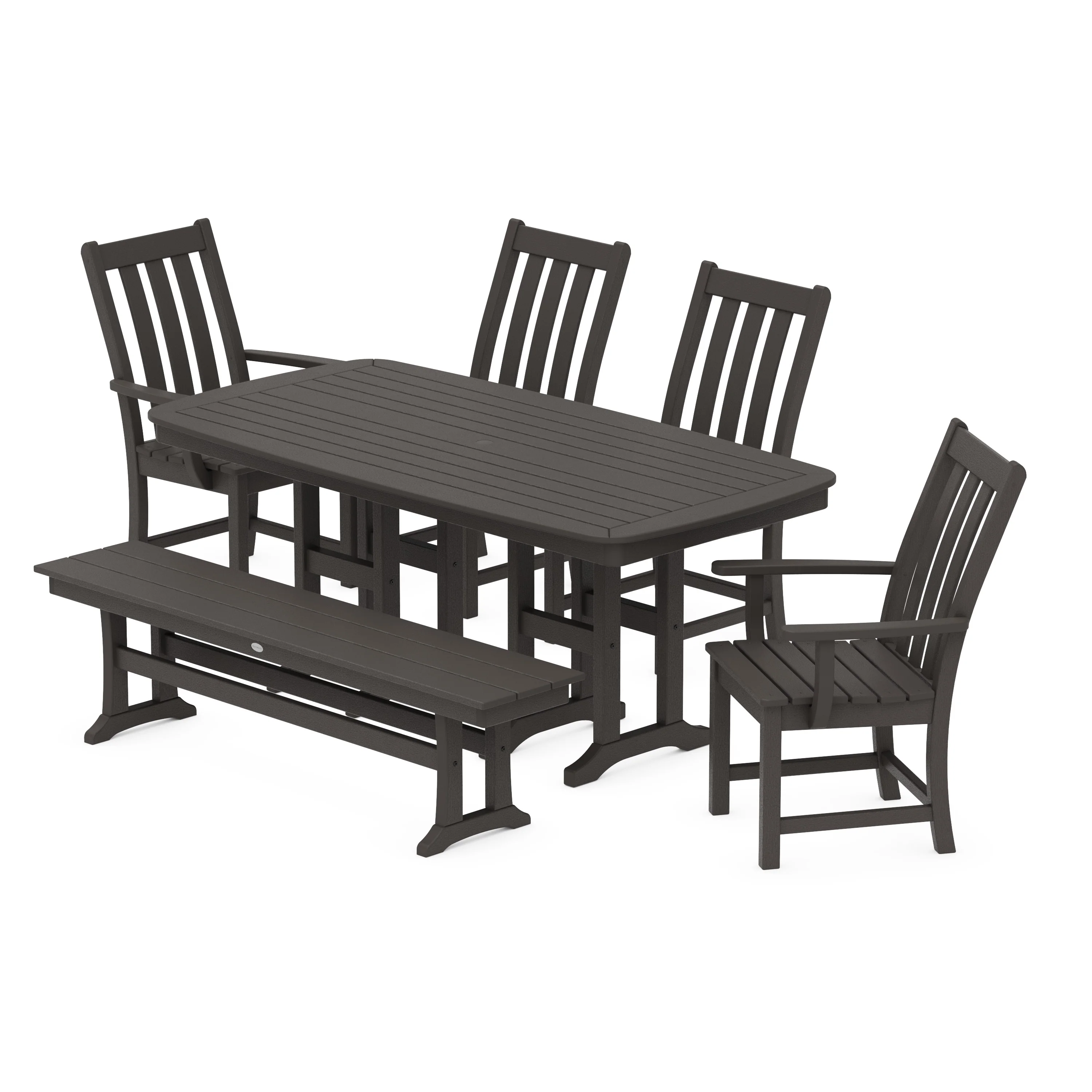 Vineyard 6-Piece Dining Set with Bench - Image 7