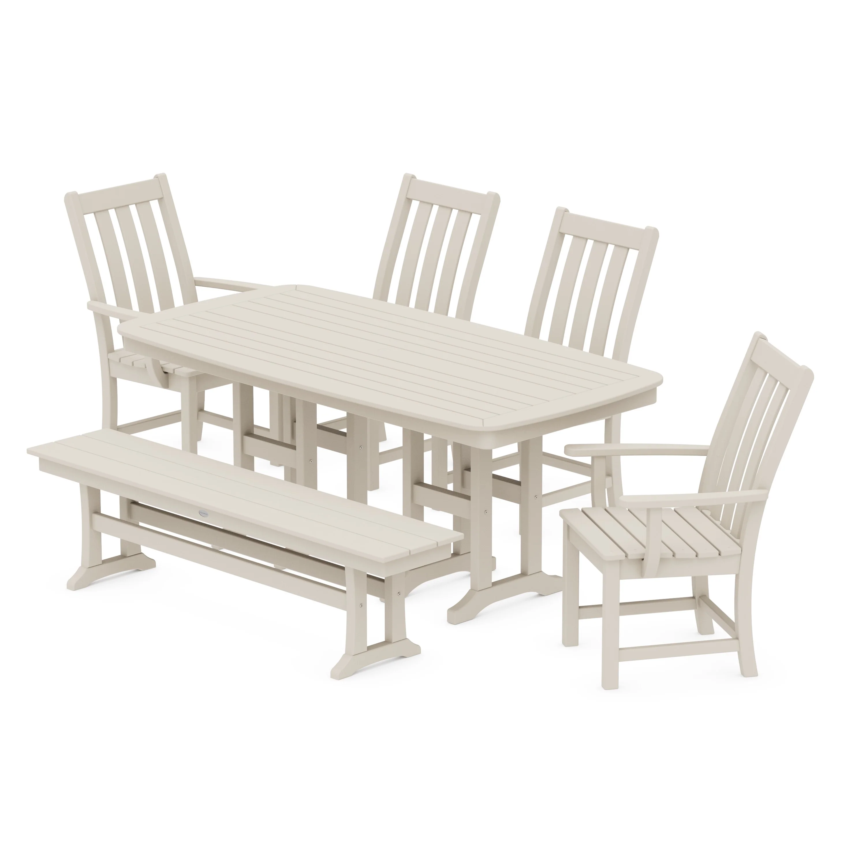 Vineyard 6-Piece Dining Set with Bench - Image 8