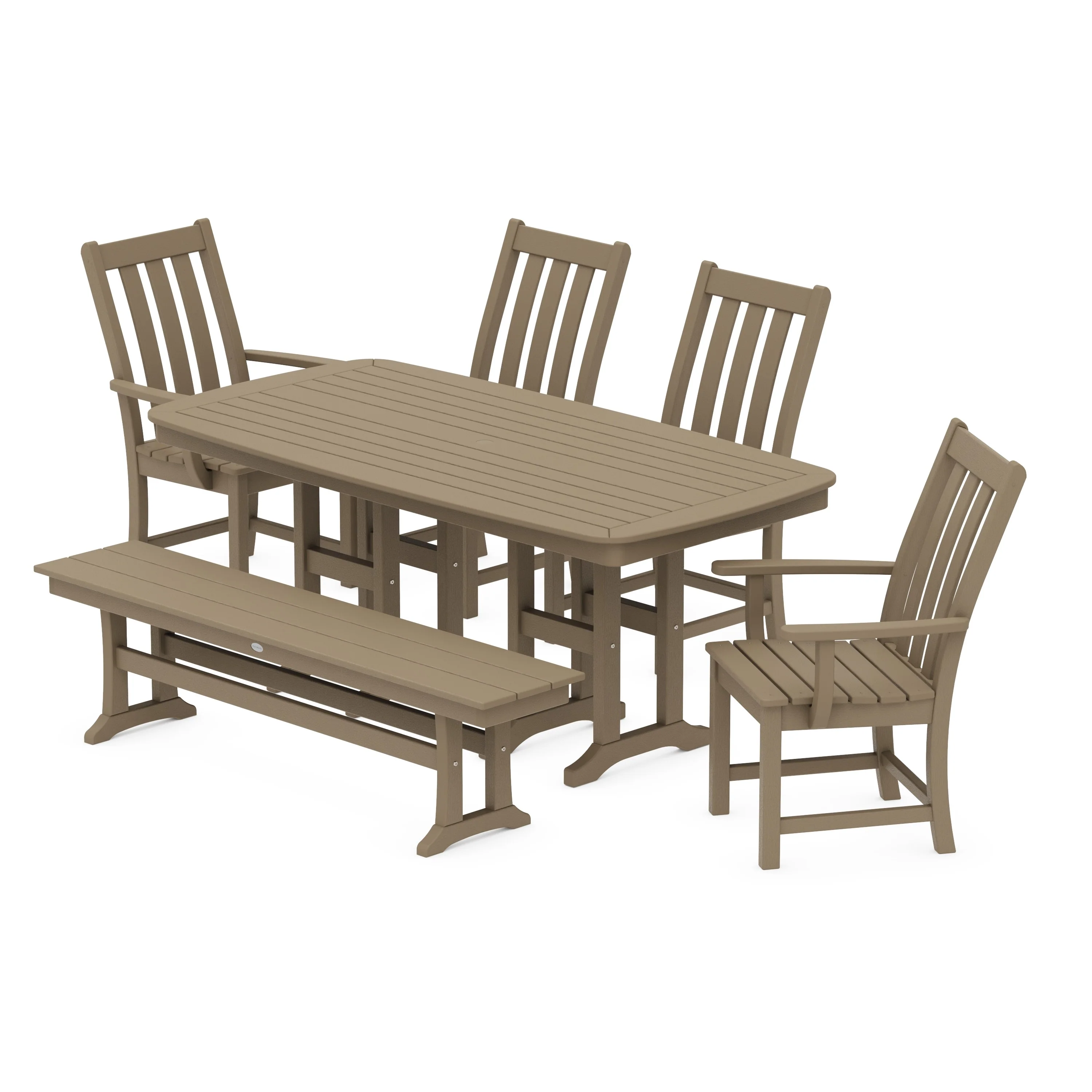 Vineyard 6-Piece Dining Set with Bench - Image 9