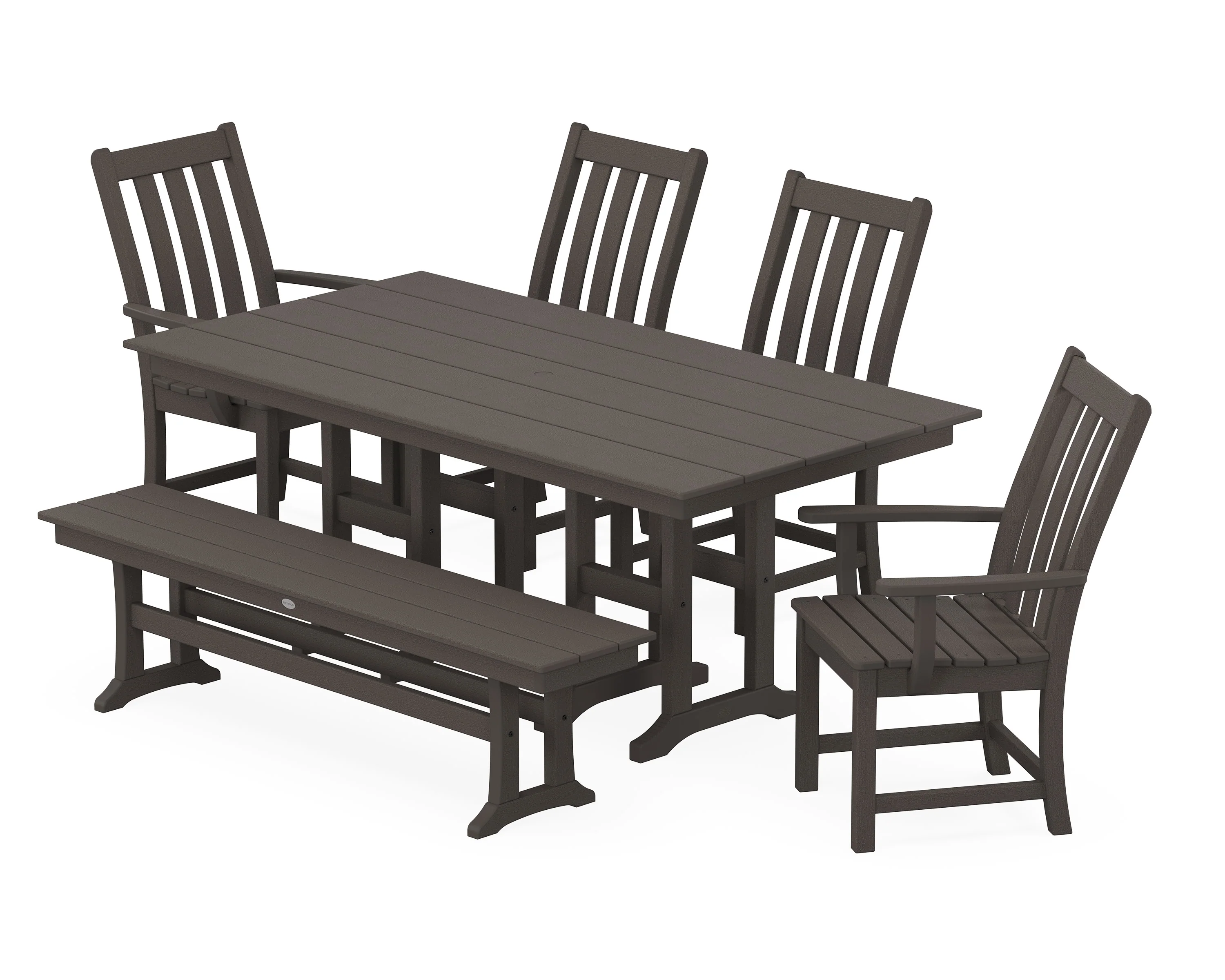 Vineyard 6-Piece Farmhouse Dining Set with Bench - Image 11