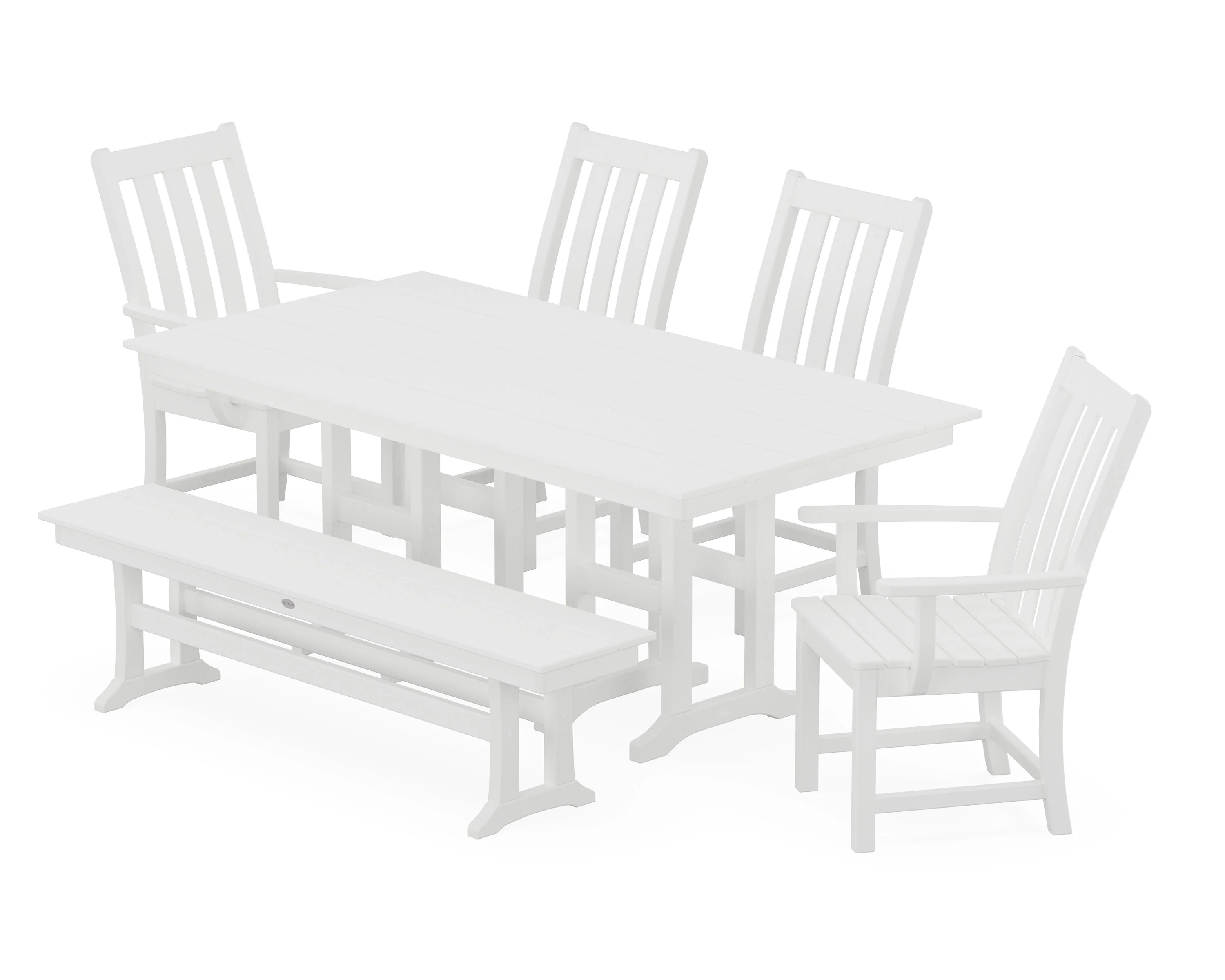 Vineyard 6-Piece Farmhouse Dining Set with Bench - Image 12
