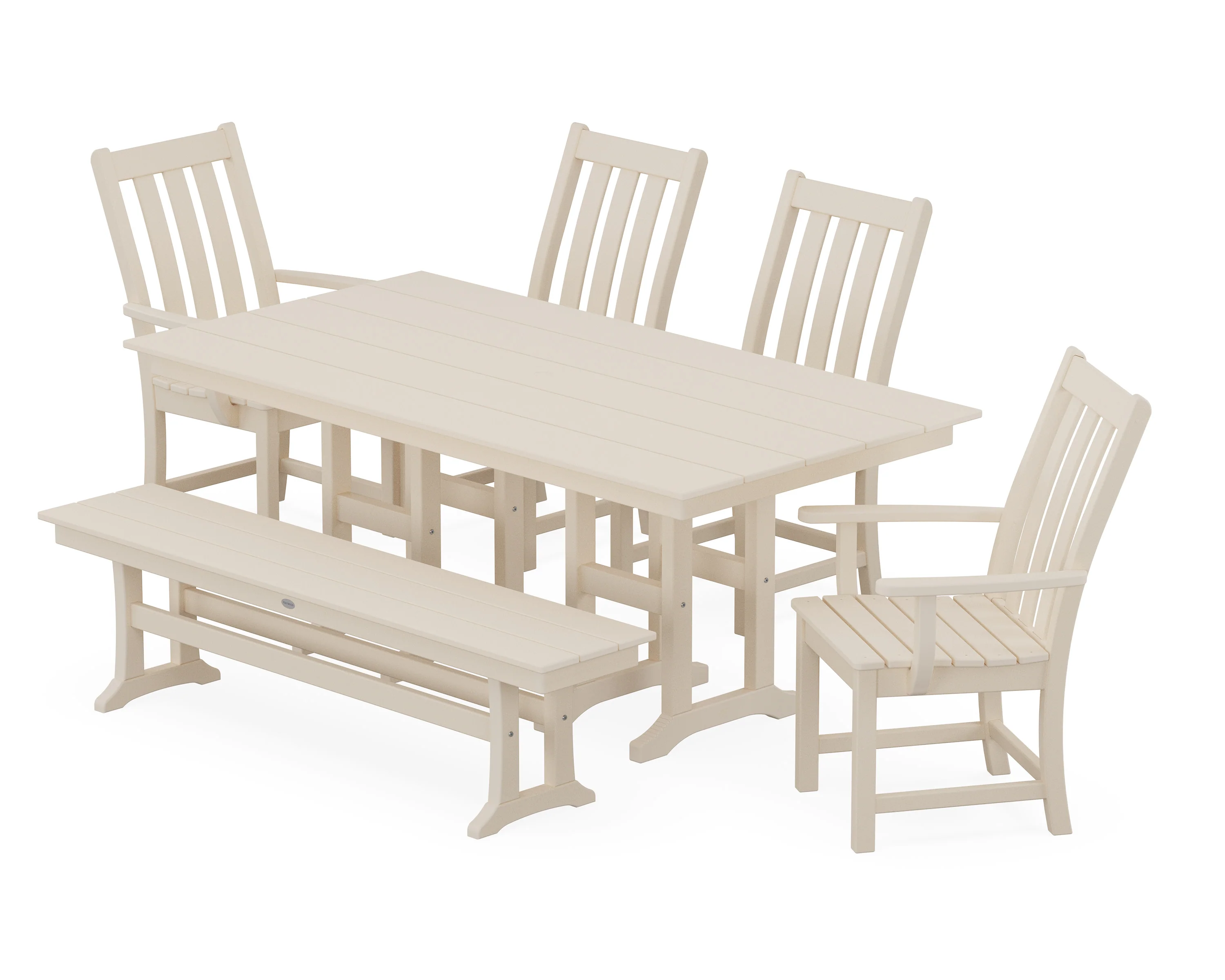 Vineyard 6-Piece Farmhouse Dining Set with Bench - Image 5