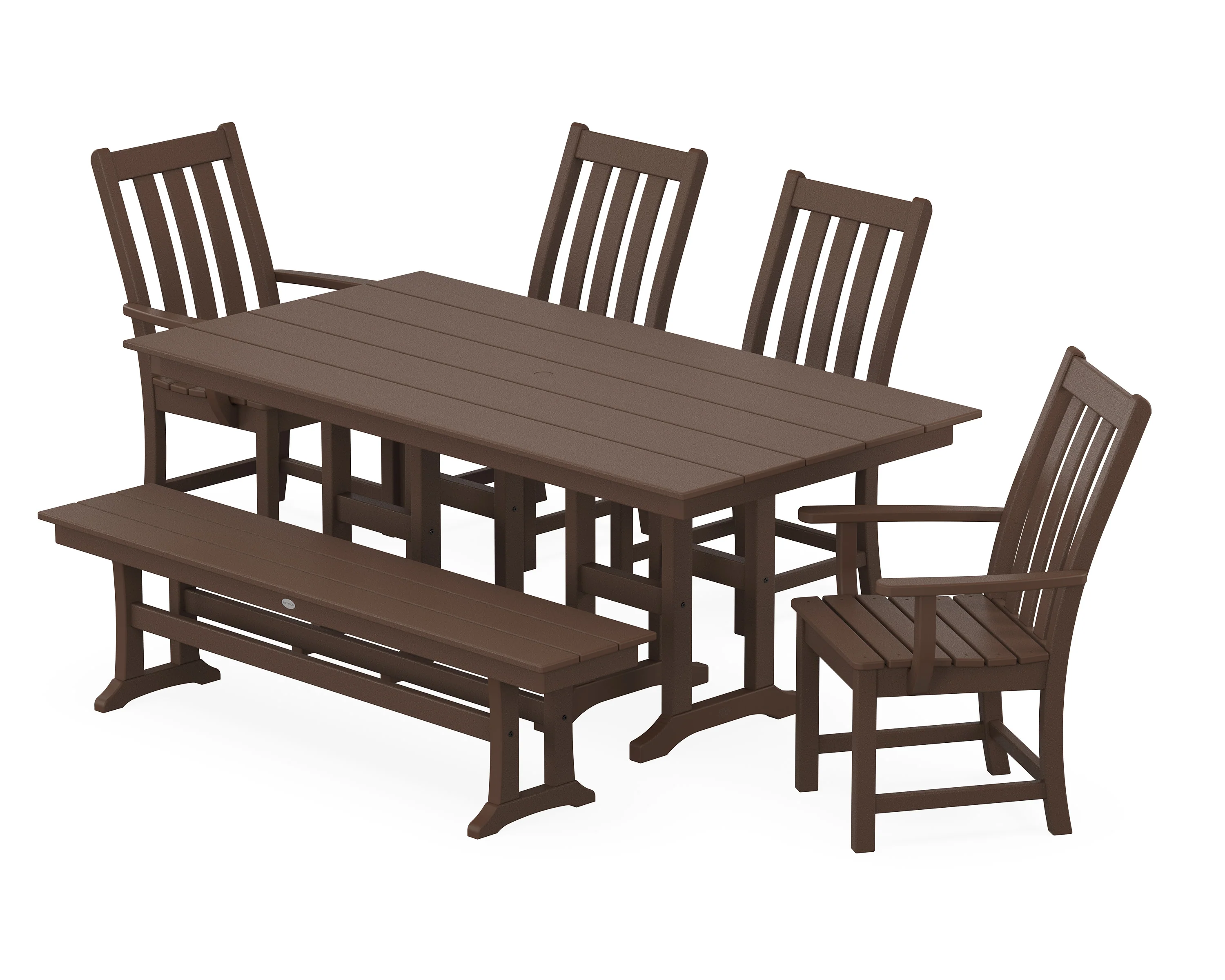 Vineyard 6-Piece Farmhouse Dining Set with Bench - Image 6