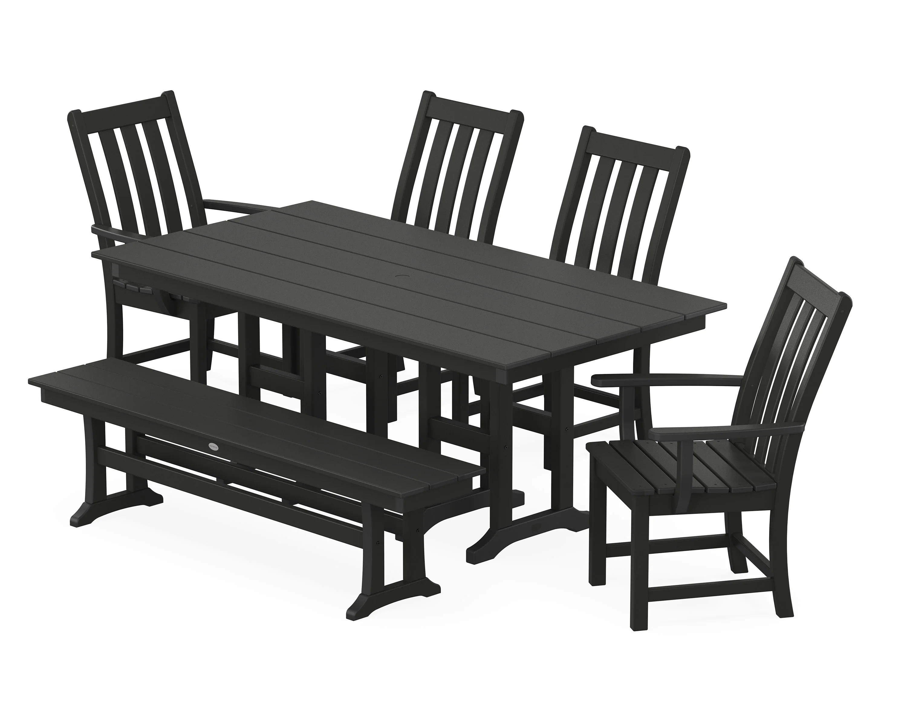 Vineyard 6-Piece Farmhouse Dining Set with Bench - Image 8