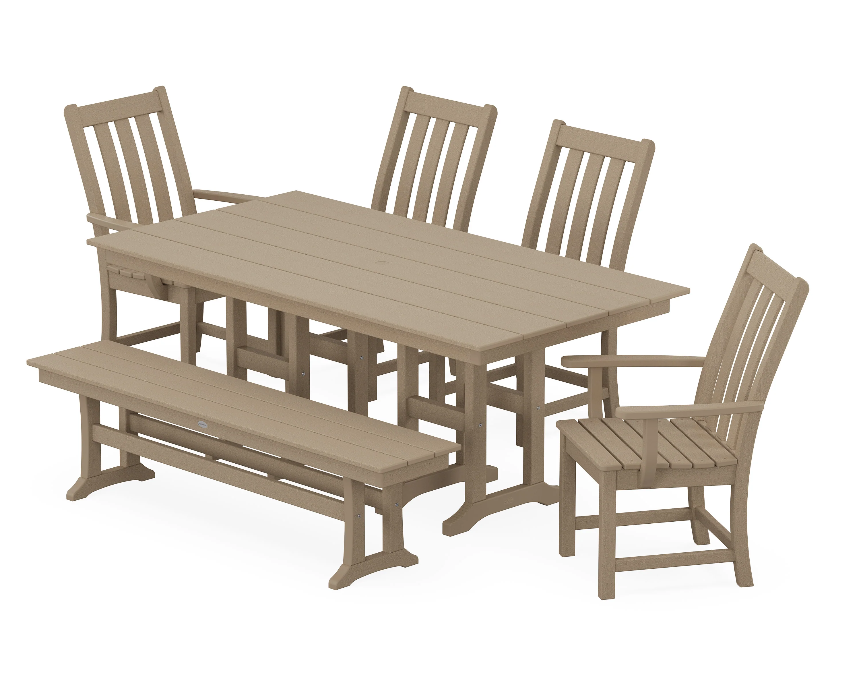 Vineyard 6-Piece Farmhouse Dining Set with Bench - Image 9
