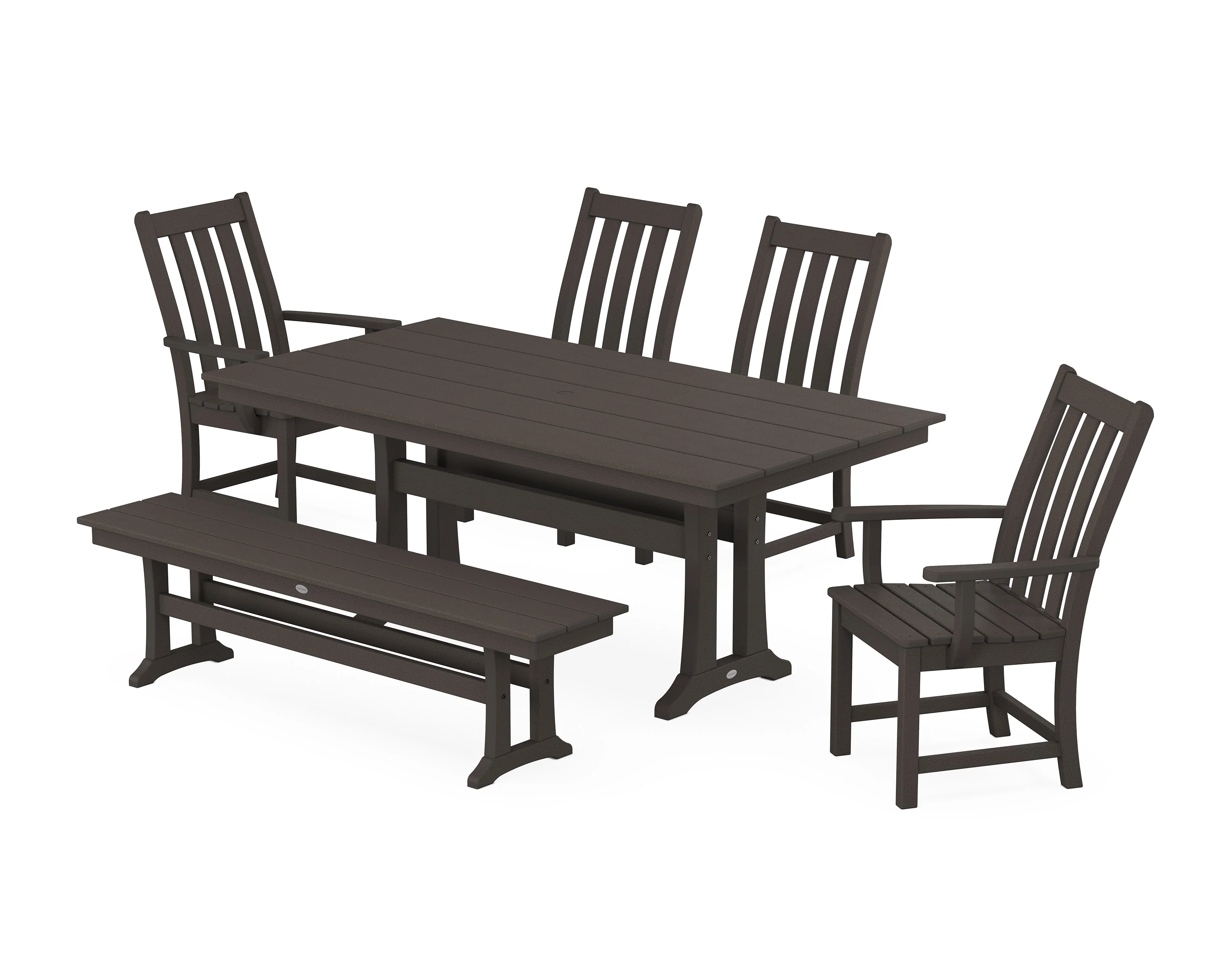 Vineyard 6-Piece Farmhouse Dining Set With Trestle Legs - Image 12