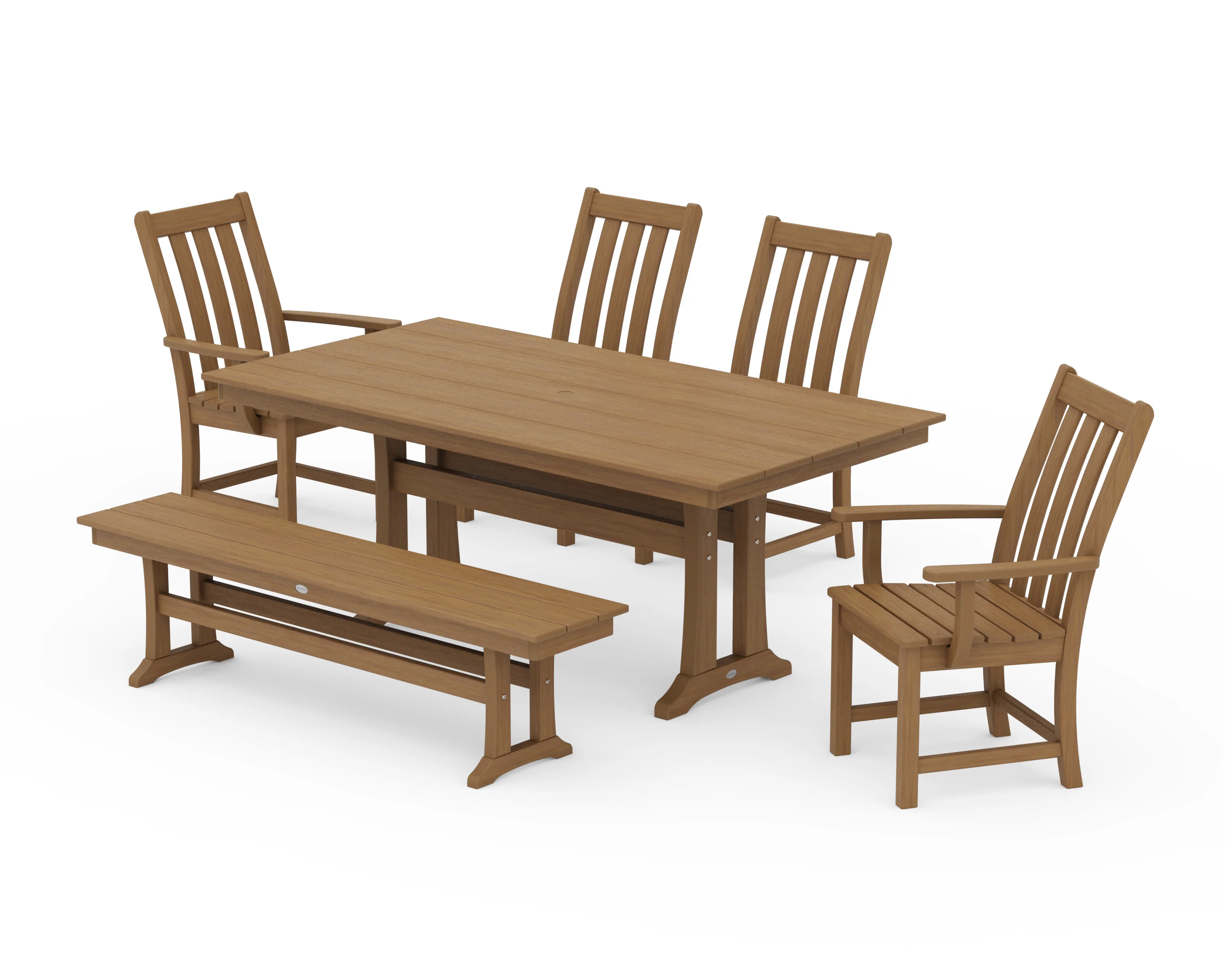 Vineyard 6-Piece Farmhouse Dining Set With Trestle Legs - Image 13