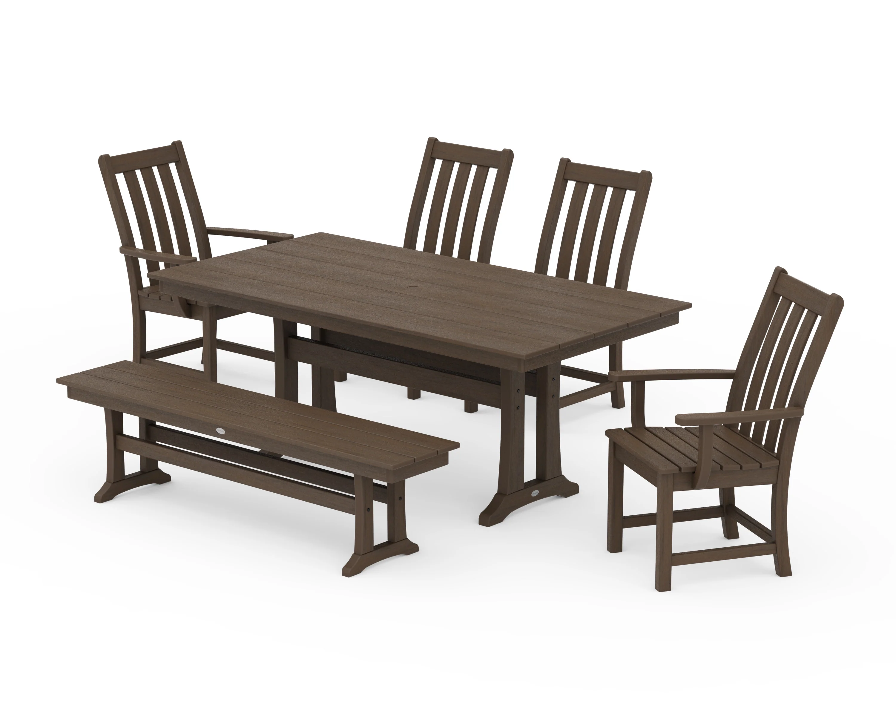 Vineyard 6-Piece Farmhouse Dining Set With Trestle Legs - Image 15