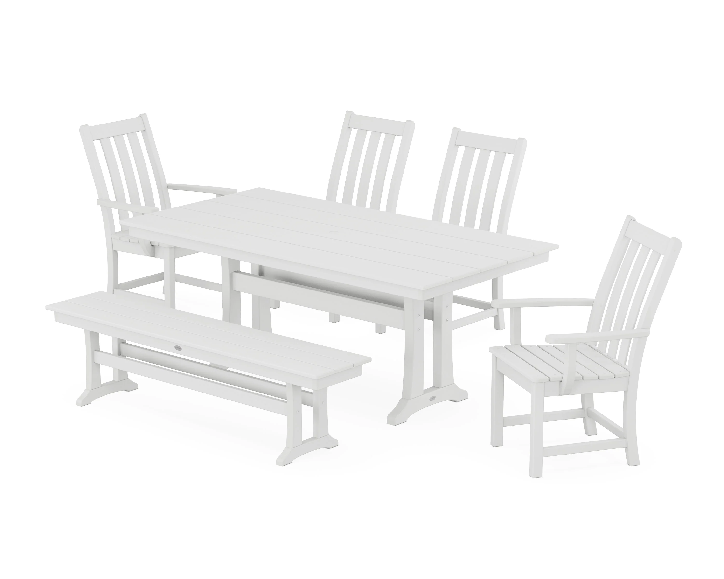 Vineyard 6-Piece Farmhouse Dining Set With Trestle Legs - Image 4