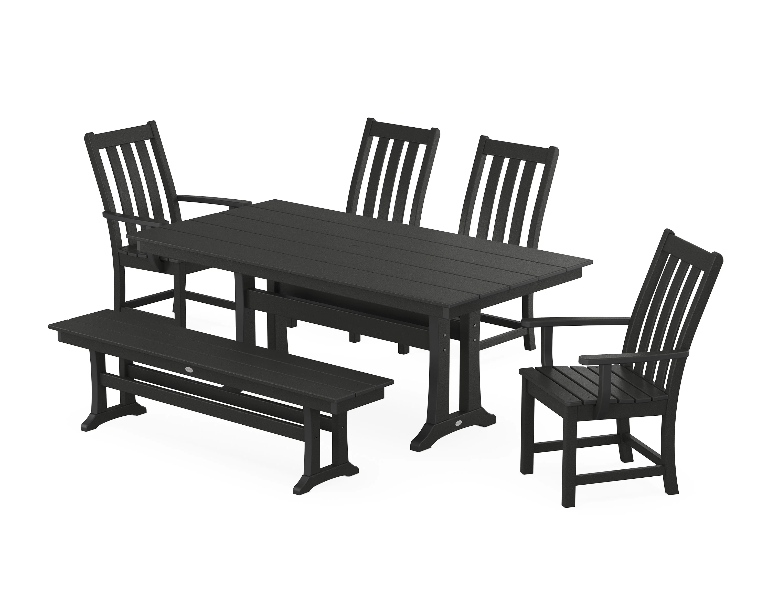 Vineyard 6-Piece Farmhouse Dining Set With Trestle Legs - Image 5