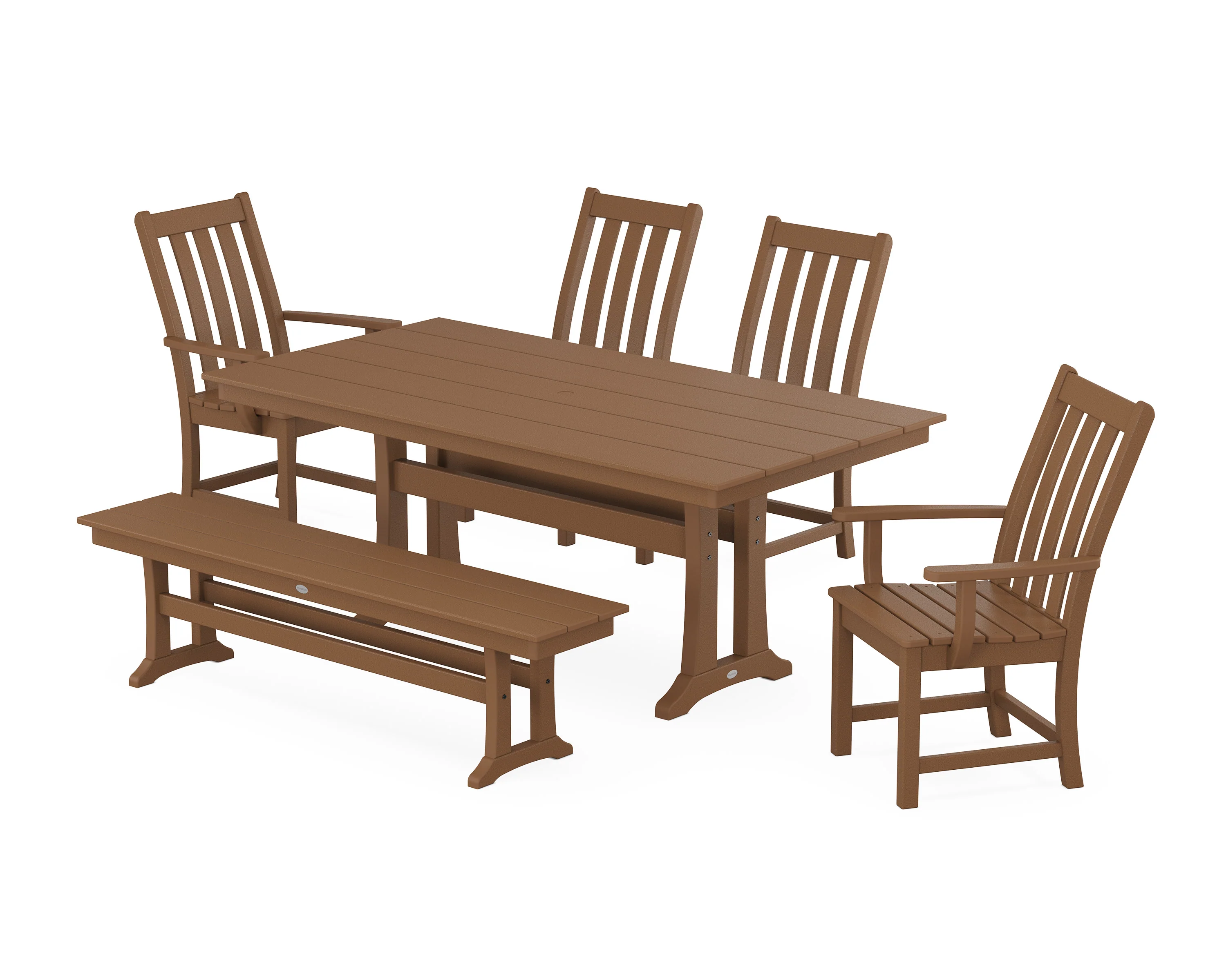 Vineyard 6-Piece Farmhouse Dining Set With Trestle Legs - Image 7