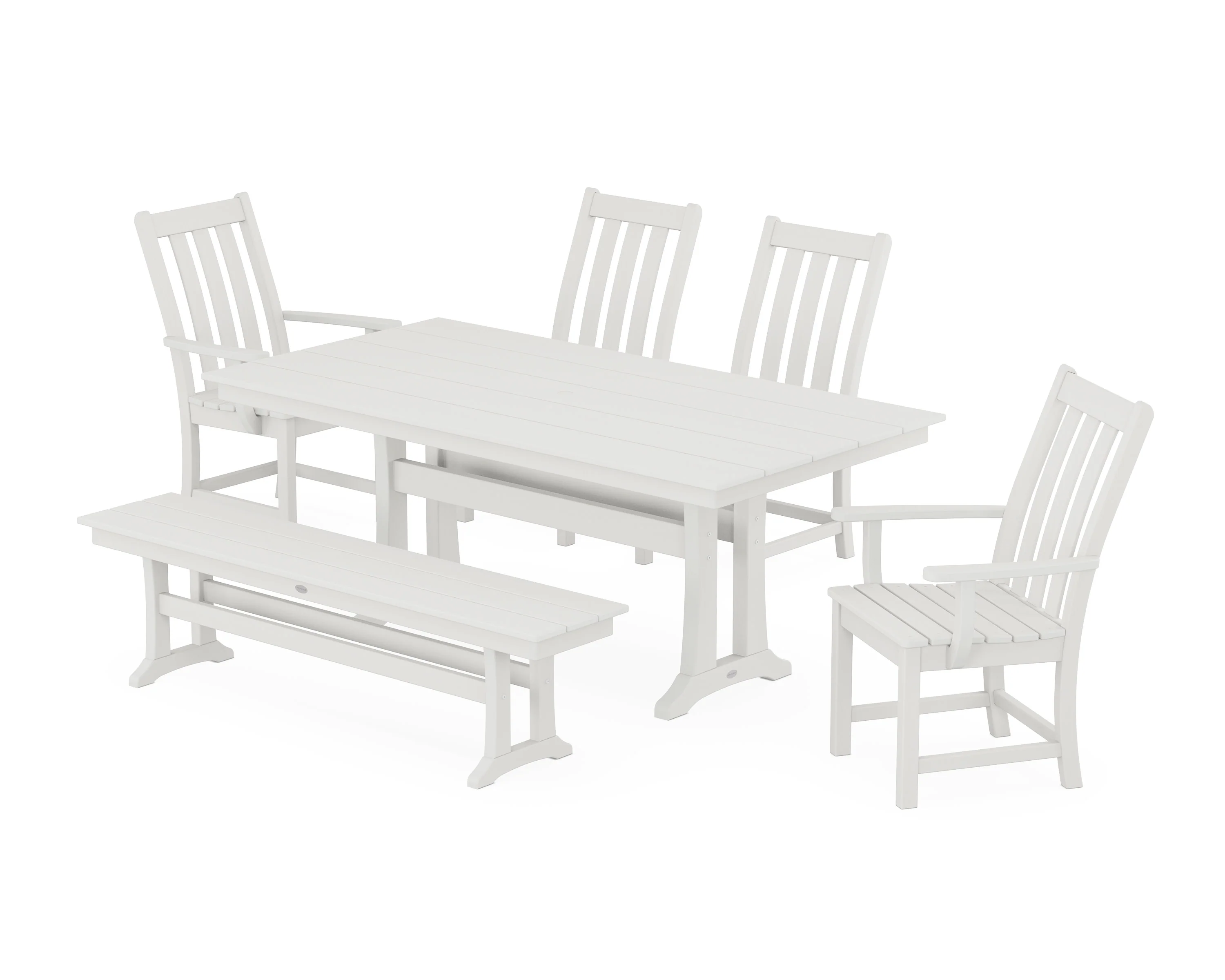 Vineyard 6-Piece Farmhouse Dining Set With Trestle Legs - Image 9
