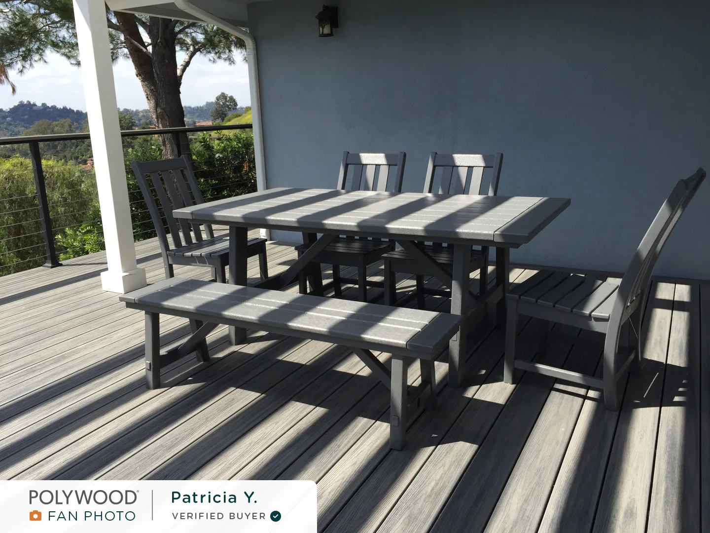 Vineyard 6-Piece Rustic Farmhouse Side Chair Dining Set with Bench - Image 5