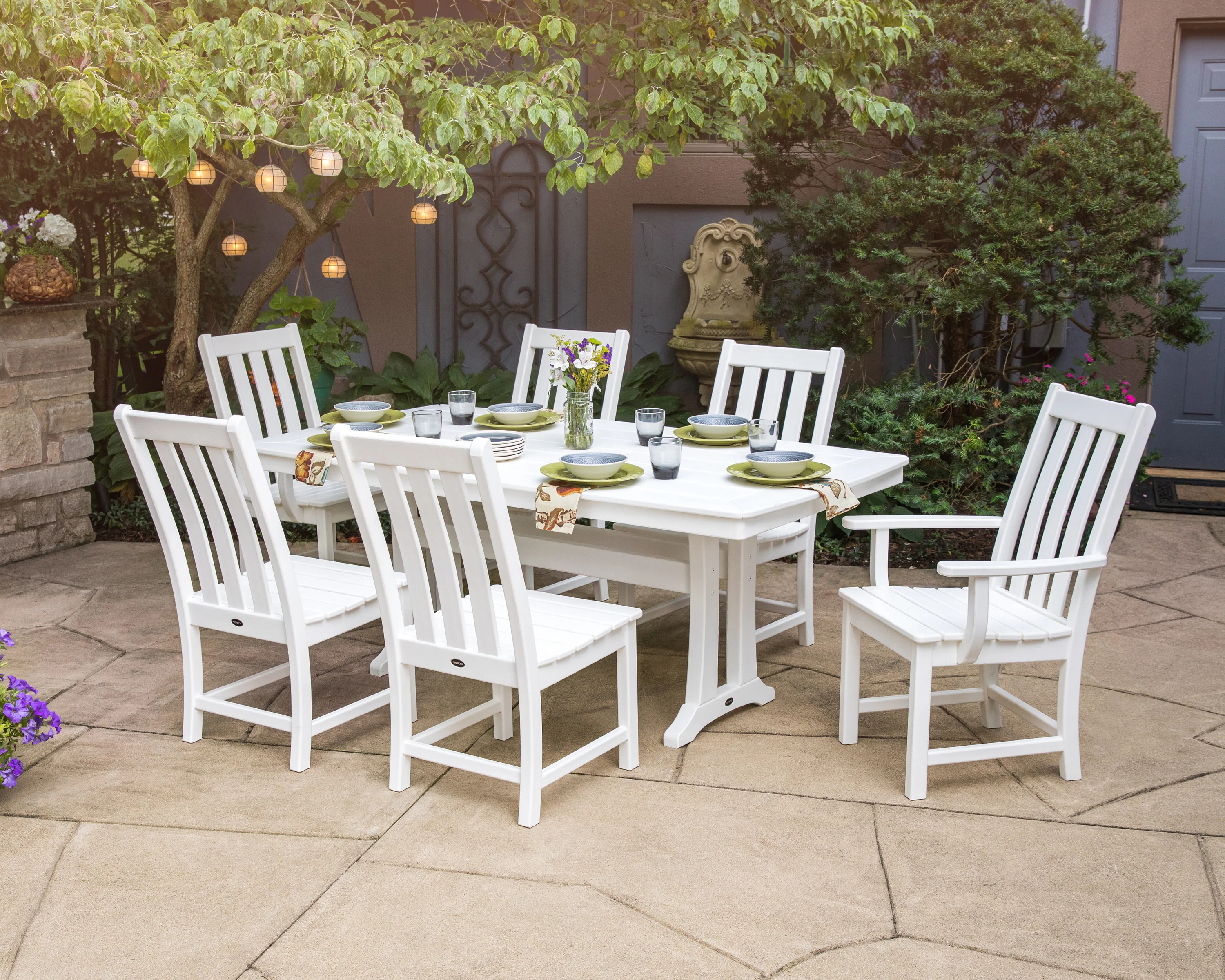 Vineyard 7-Piece Dining Set with Trestle Legs - Image 3