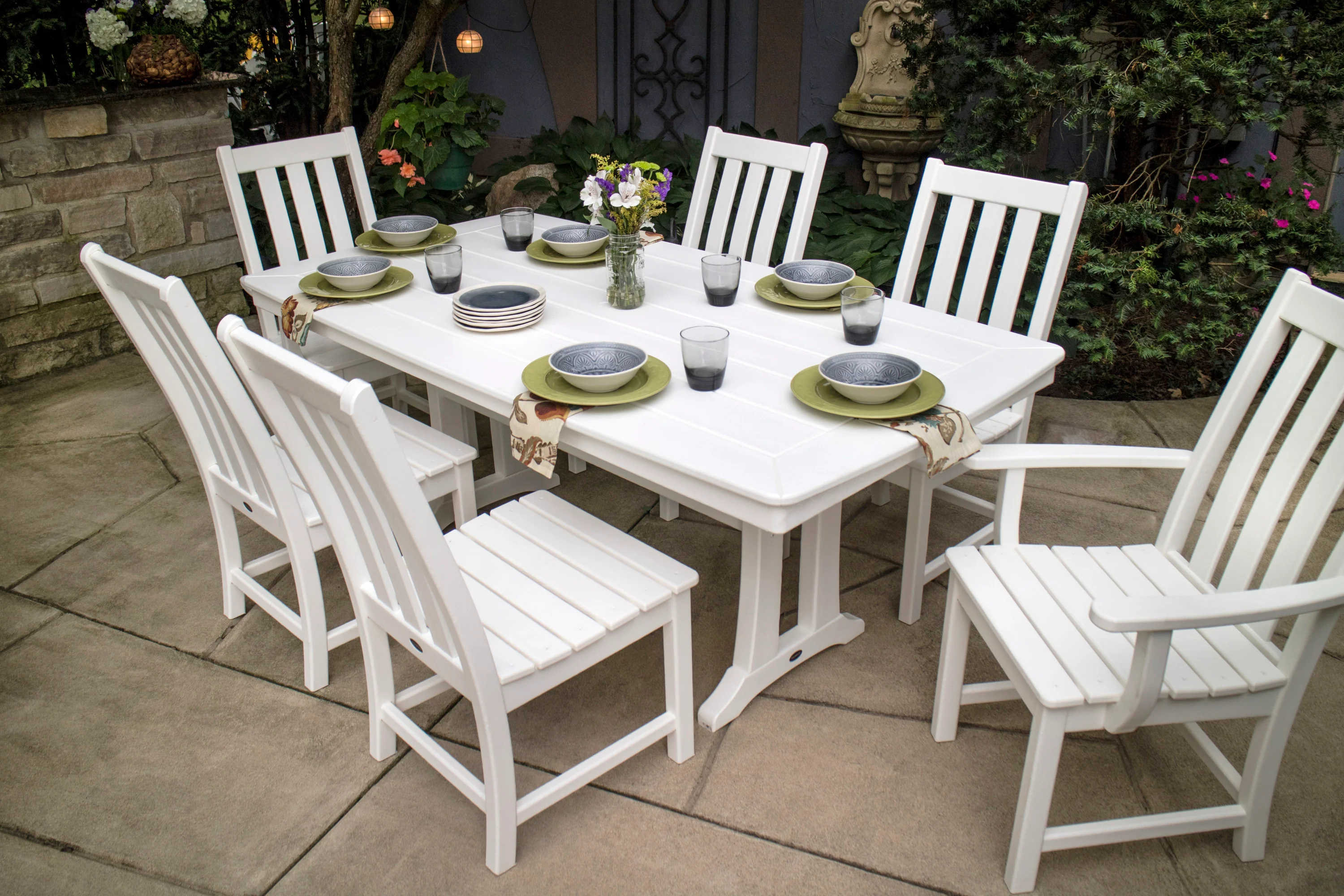 Vineyard 7-Piece Dining Set with Trestle Legs - Image 9