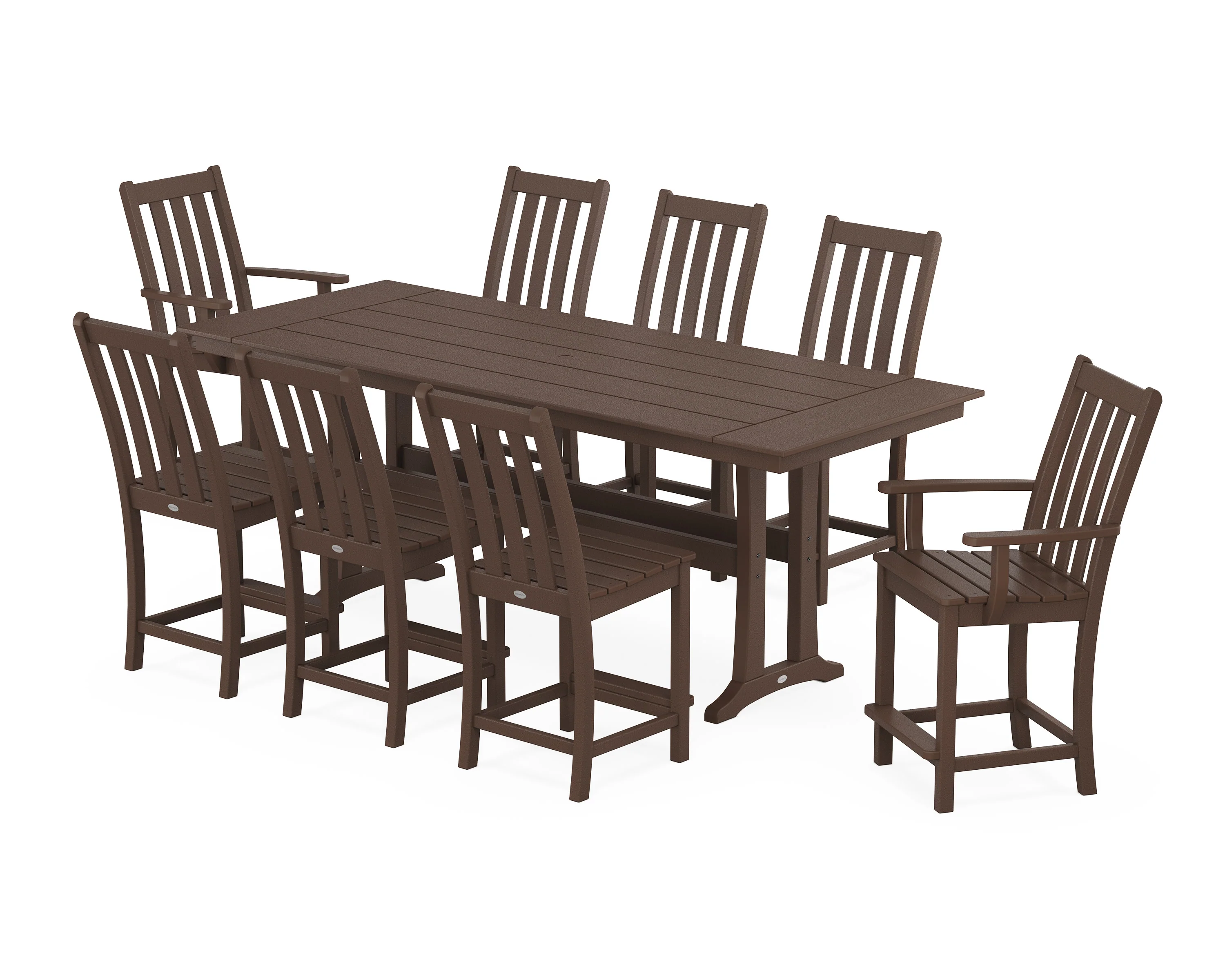 Vineyard 9-Piece Farmhouse Counter Set with Trestle Legs - Image 10