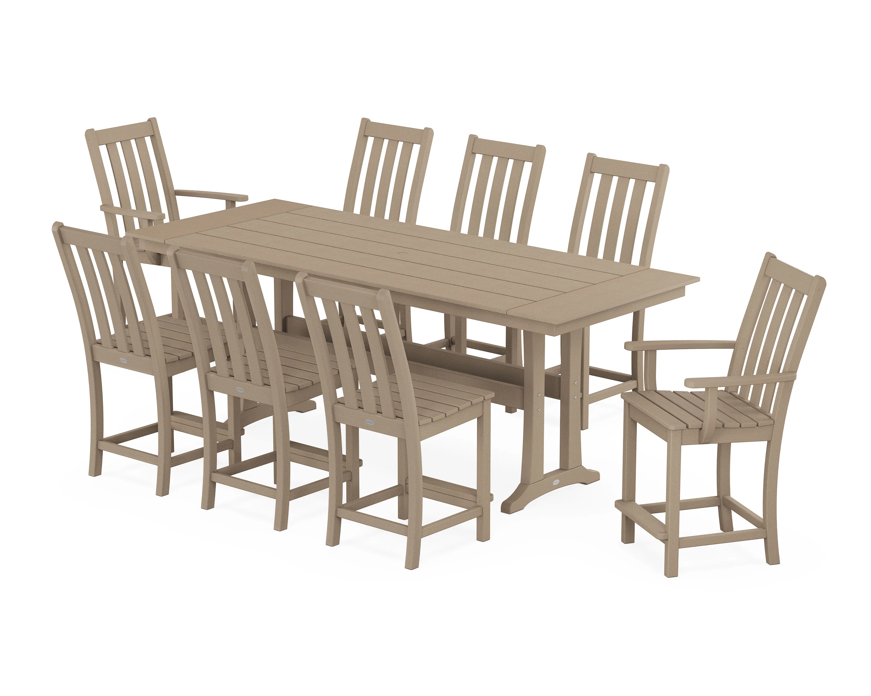 Vineyard 9-Piece Farmhouse Counter Set with Trestle Legs - Image 11