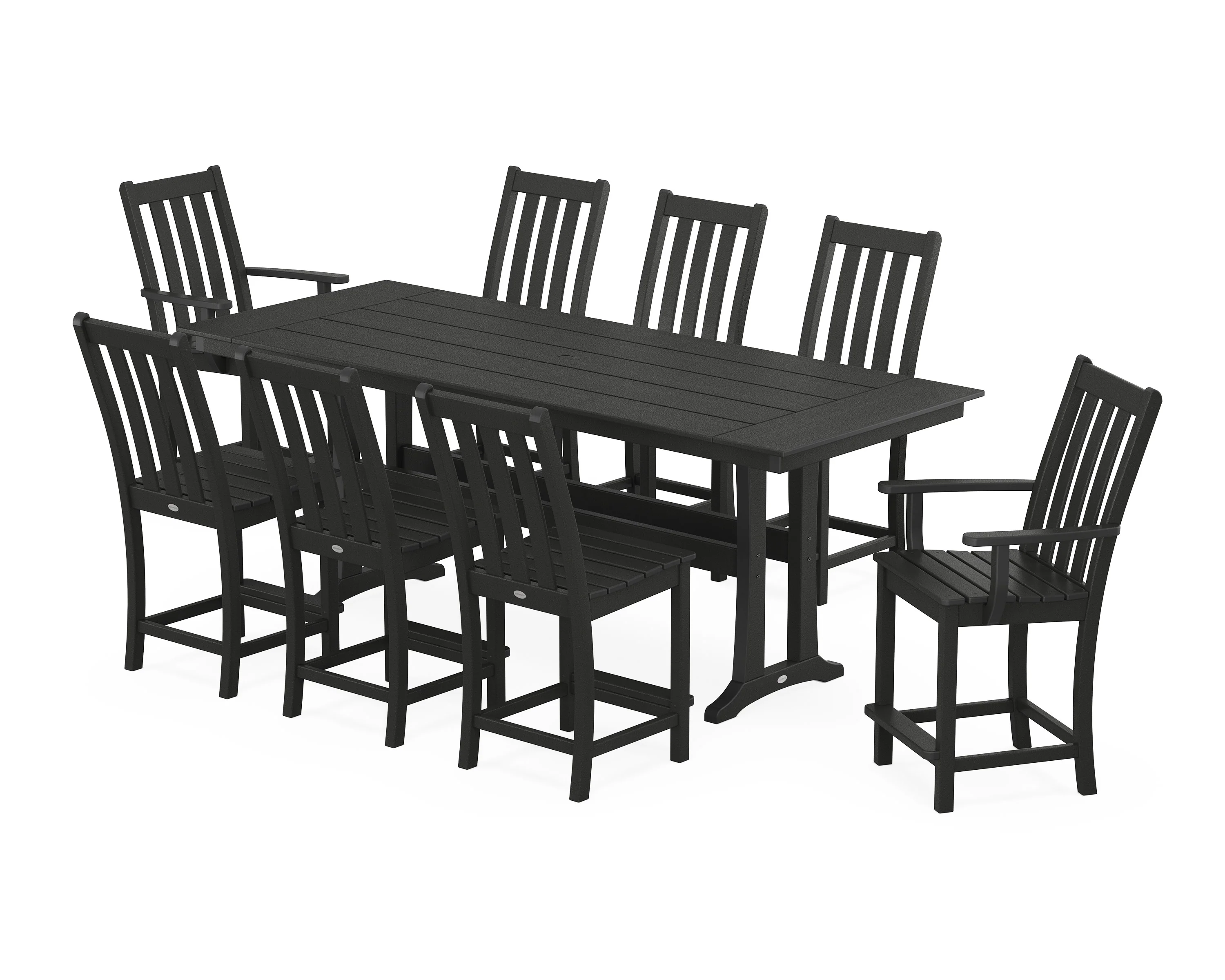 Vineyard 9-Piece Farmhouse Counter Set with Trestle Legs - Image 12
