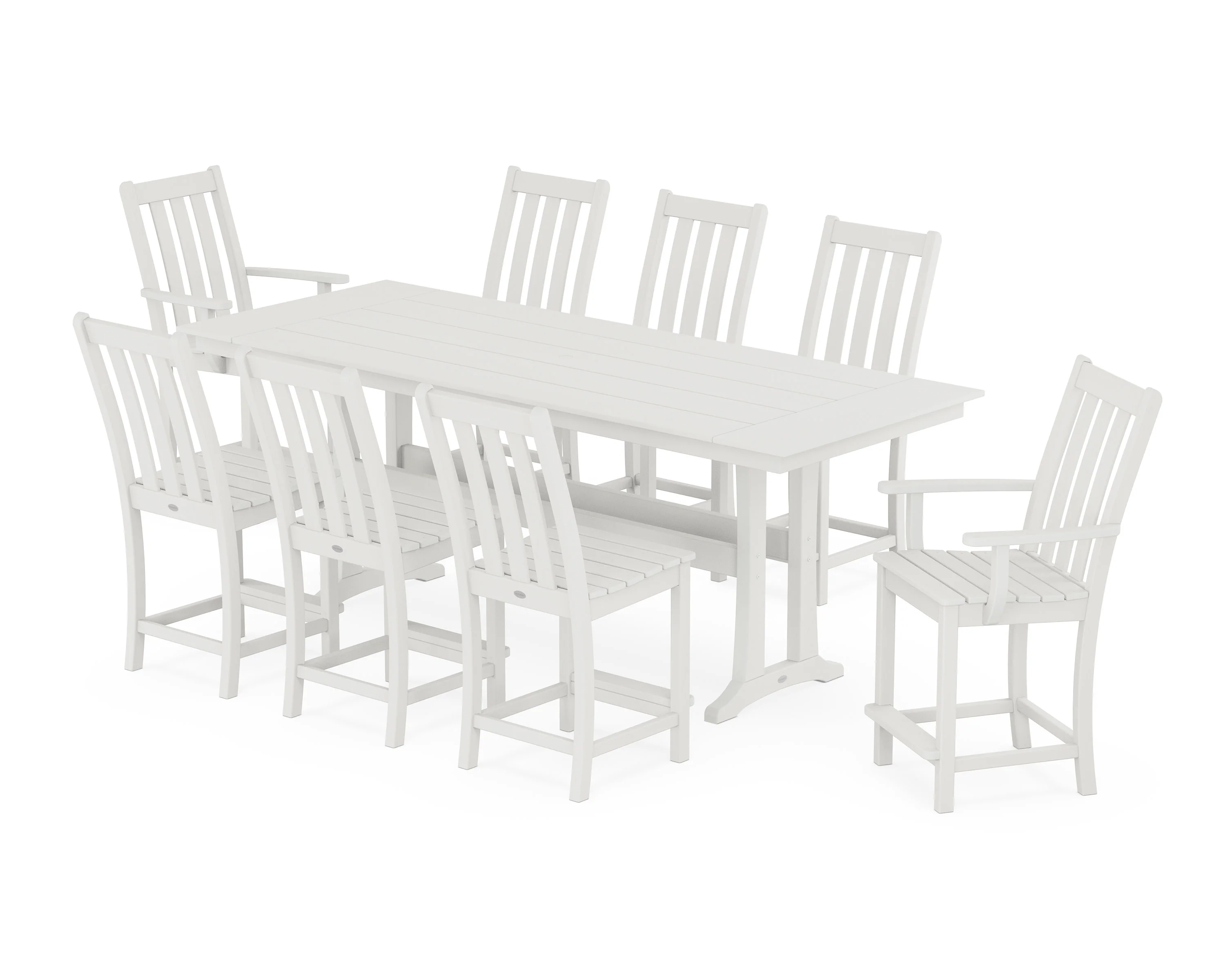 Vineyard 9-Piece Farmhouse Counter Set with Trestle Legs - Image 6