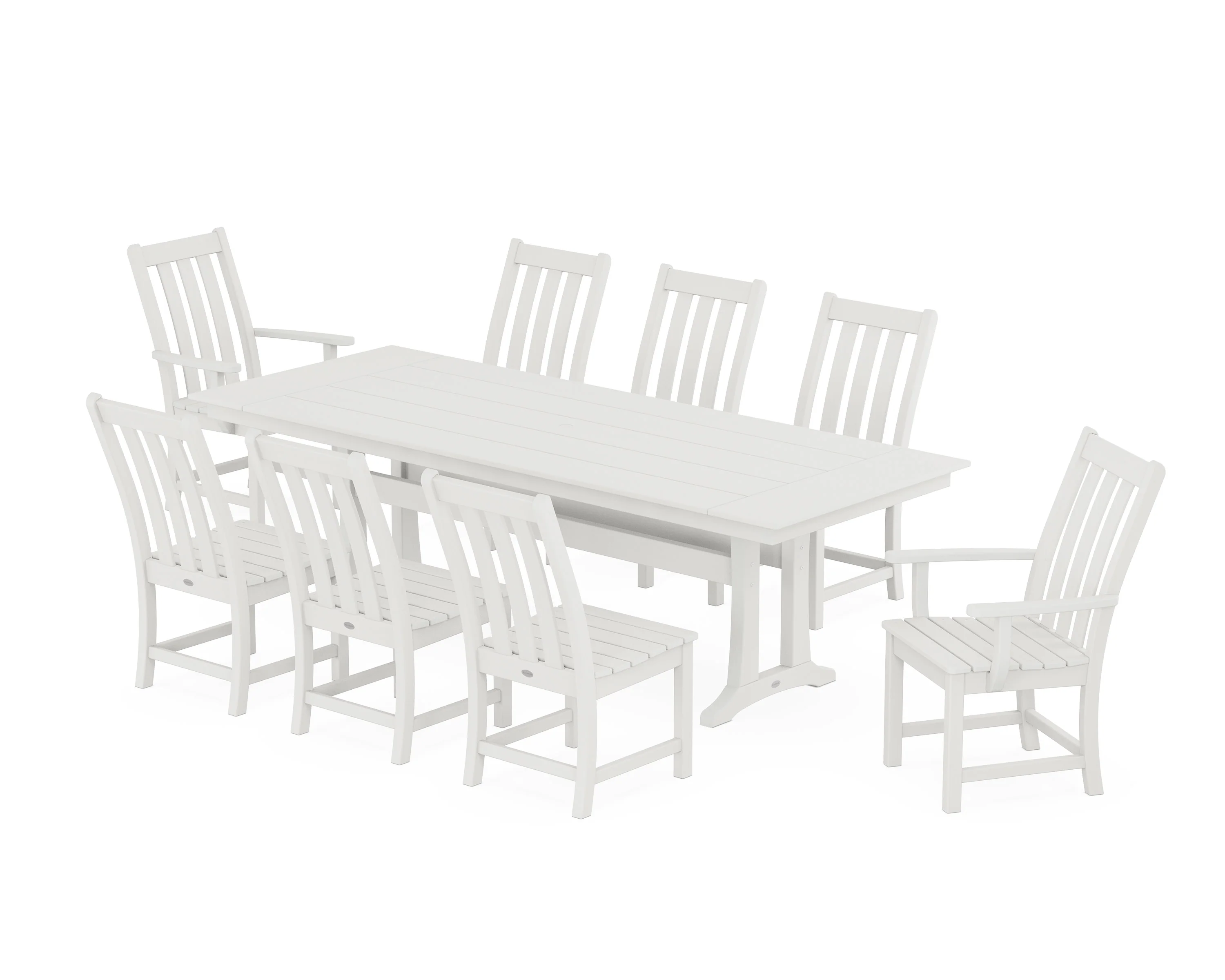 Vineyard 9-Piece Farmhouse Dining Set with Trestle Legs - Image 9