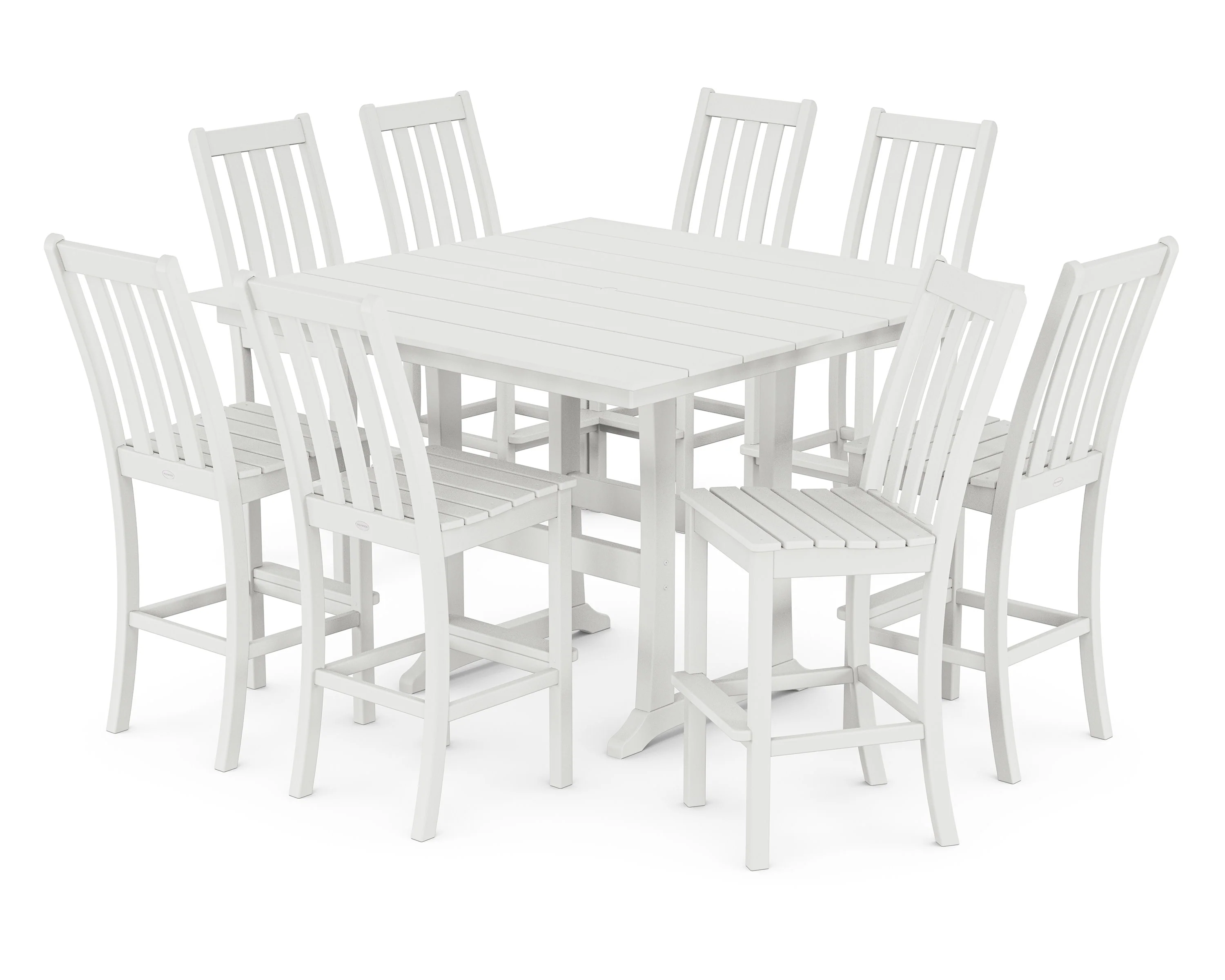 Vineyard 9-Piece Farmhouse Trestle Bar Set - Image 10
