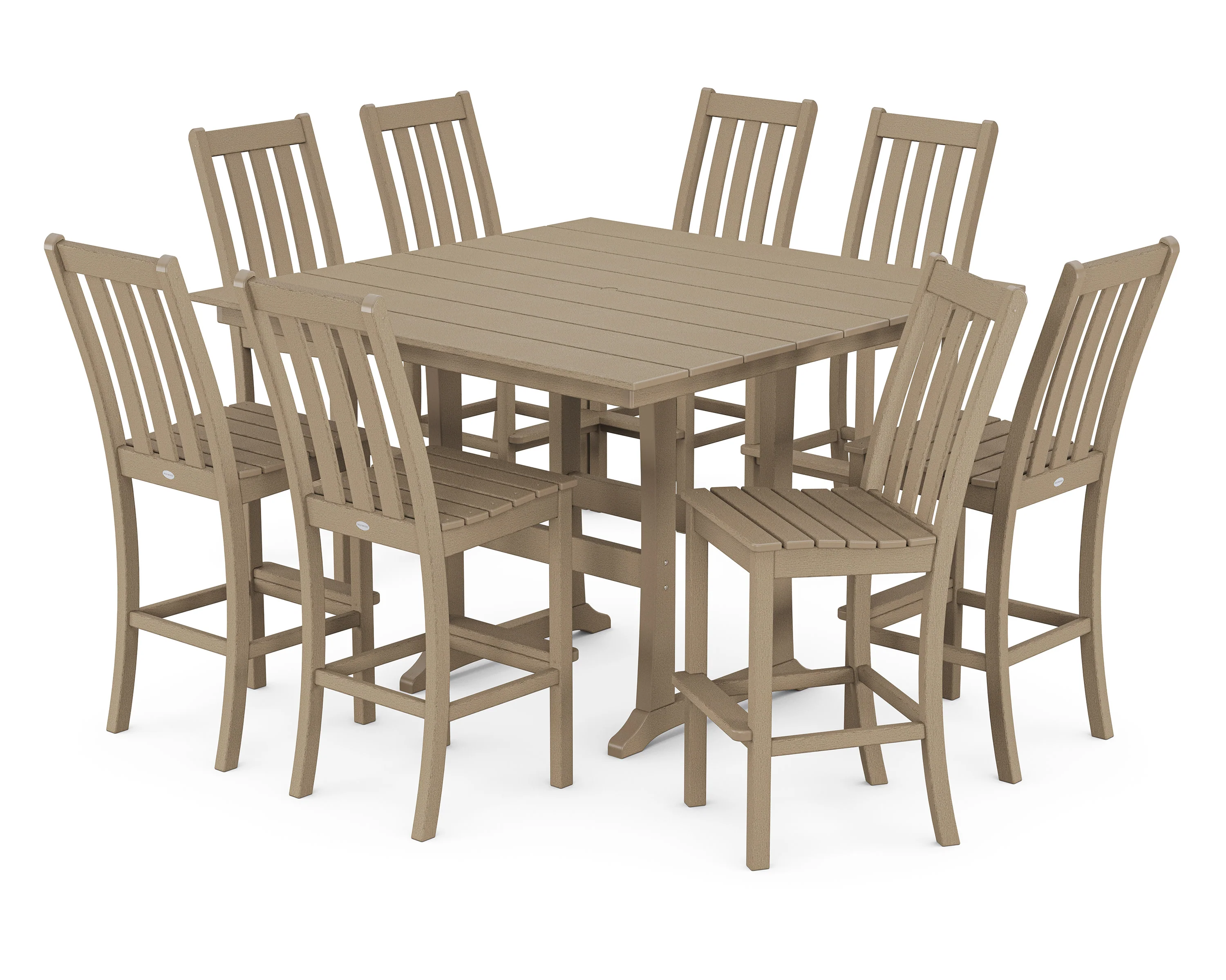 Vineyard 9-Piece Farmhouse Trestle Bar Set - Image 11