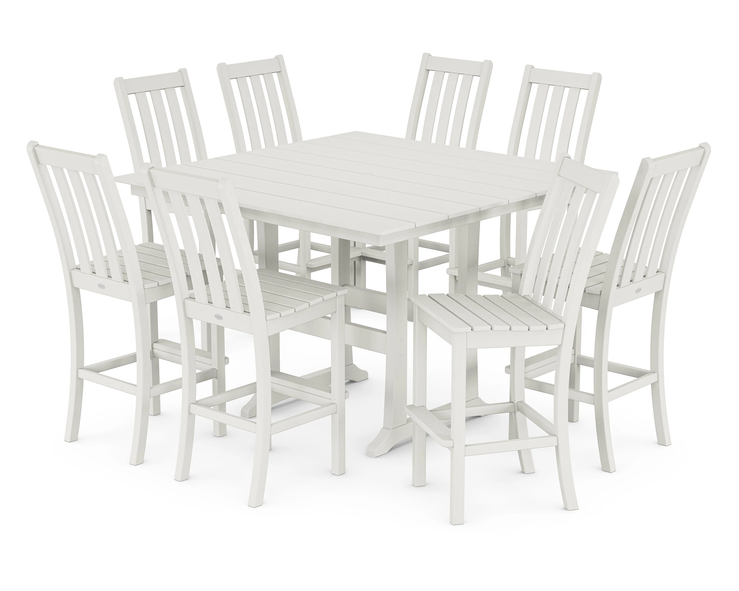 Vineyard 9-Piece Farmhouse Trestle Bar Set - Image 12