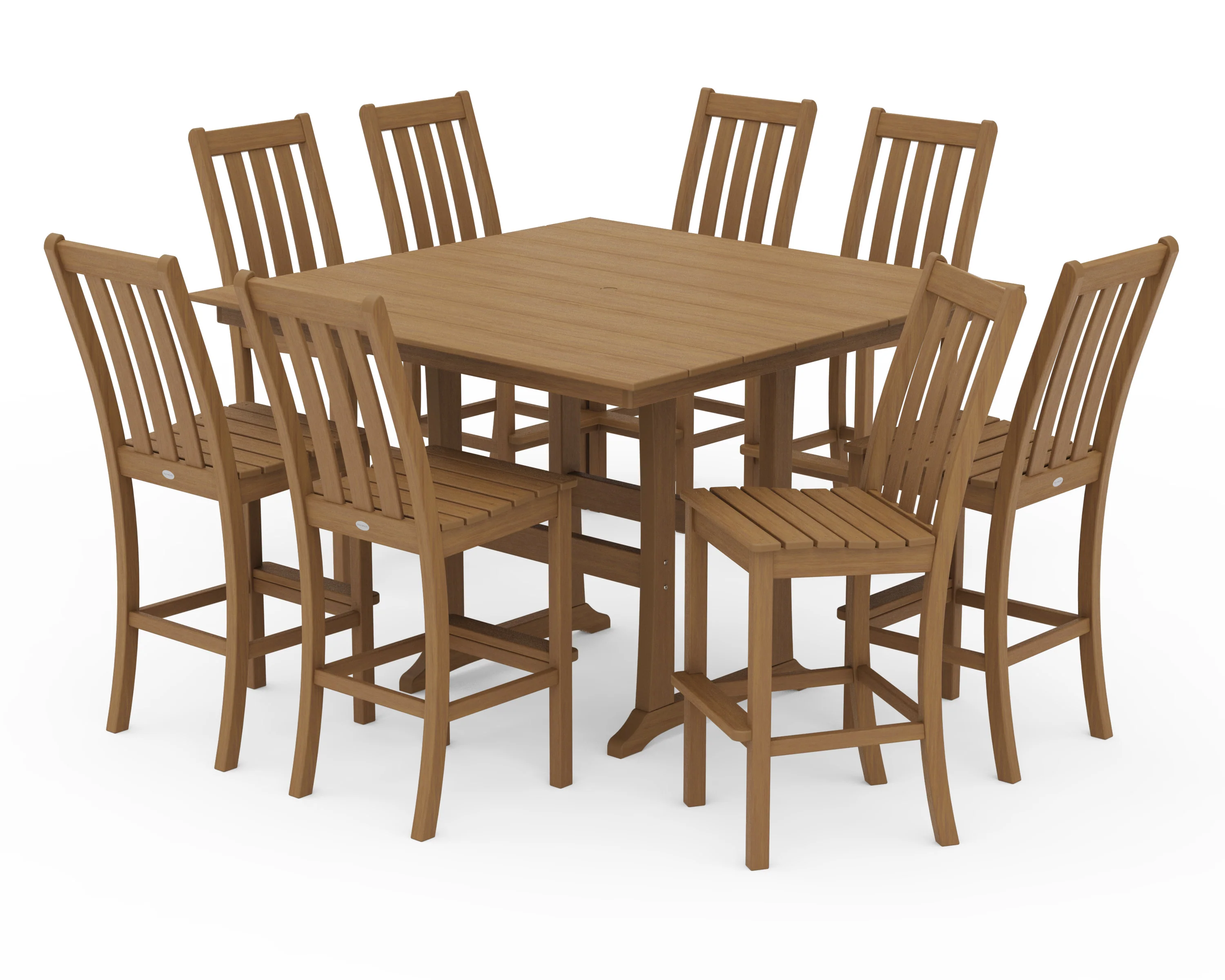 Vineyard 9-Piece Farmhouse Trestle Bar Set - Image 13