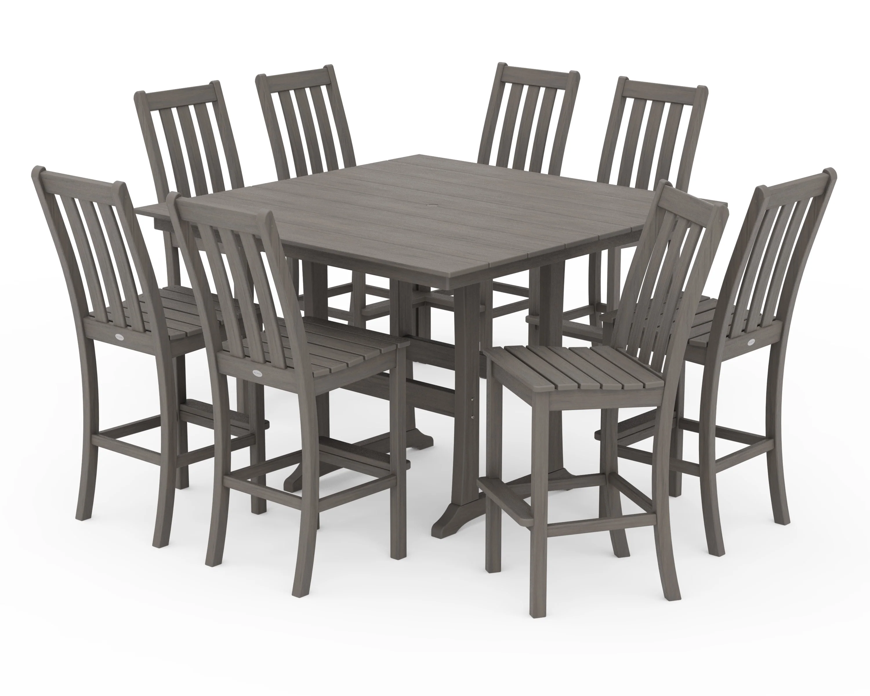 Vineyard 9-Piece Farmhouse Trestle Bar Set - Image 14