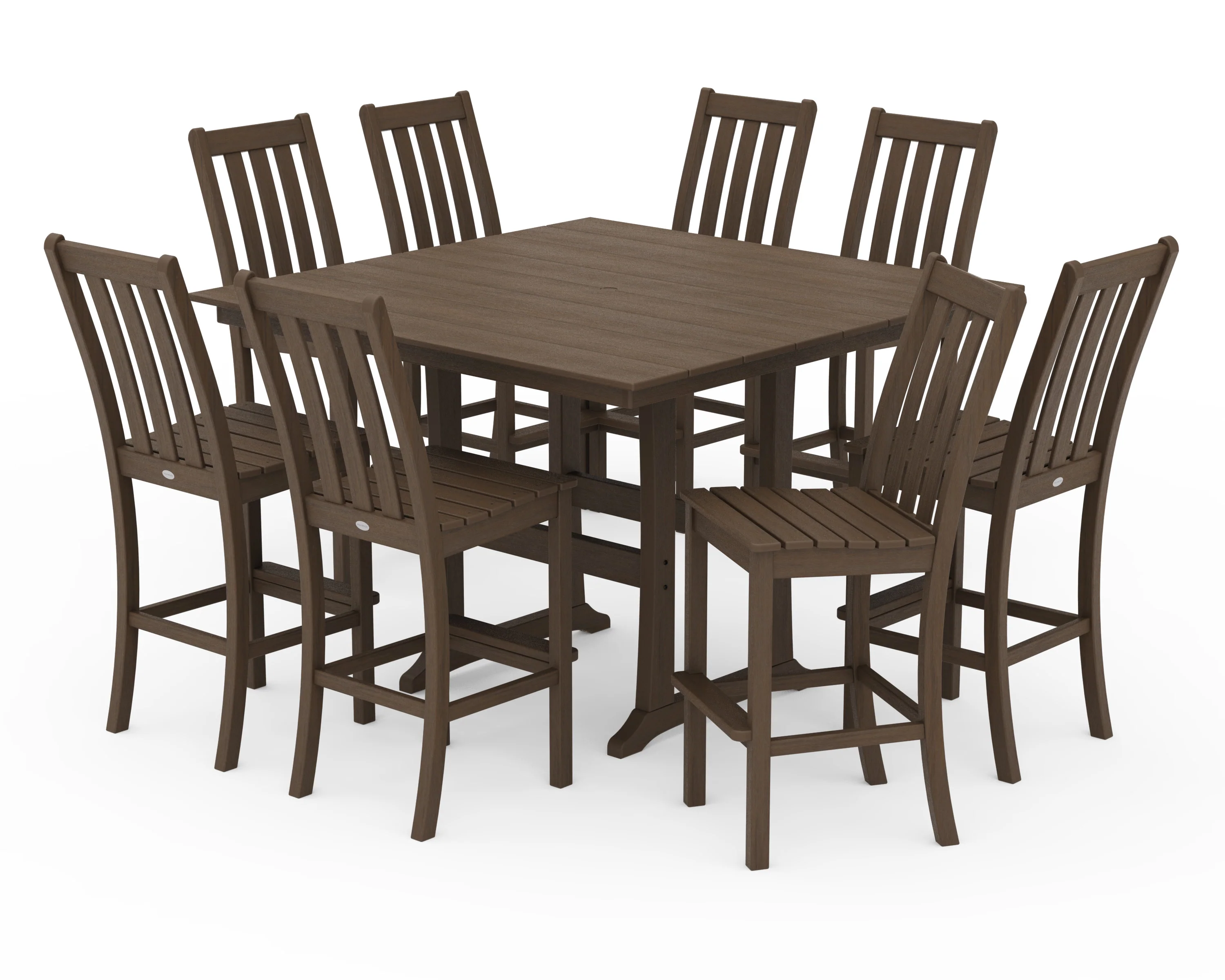 Vineyard 9-Piece Farmhouse Trestle Bar Set - Image 15