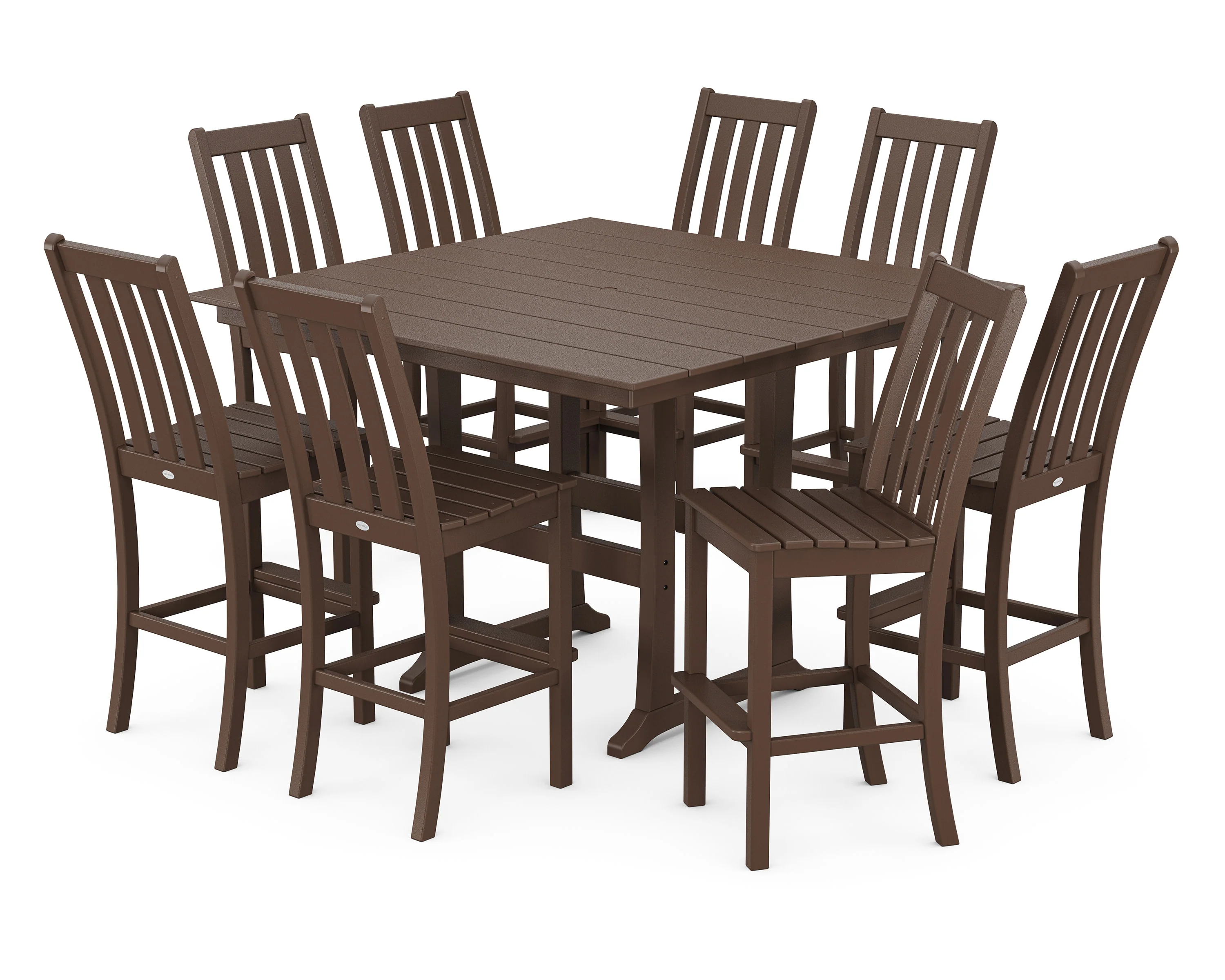 Vineyard 9-Piece Farmhouse Trestle Bar Set - Image 4