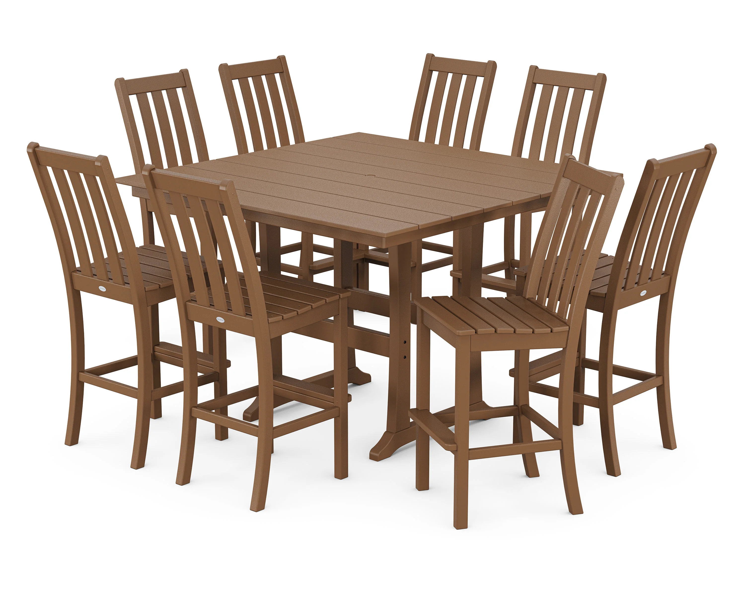 Vineyard 9-Piece Farmhouse Trestle Bar Set - Image 5