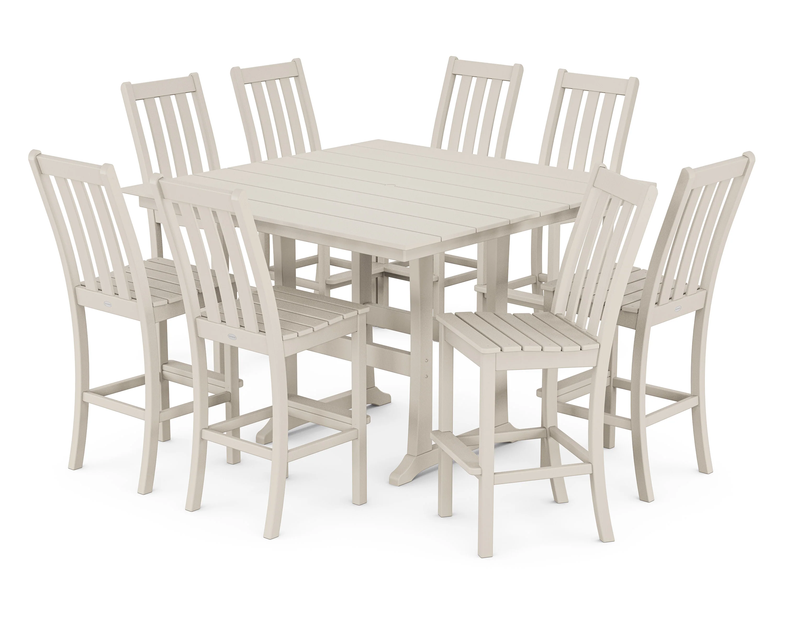 Vineyard 9-Piece Farmhouse Trestle Bar Set - Image 6