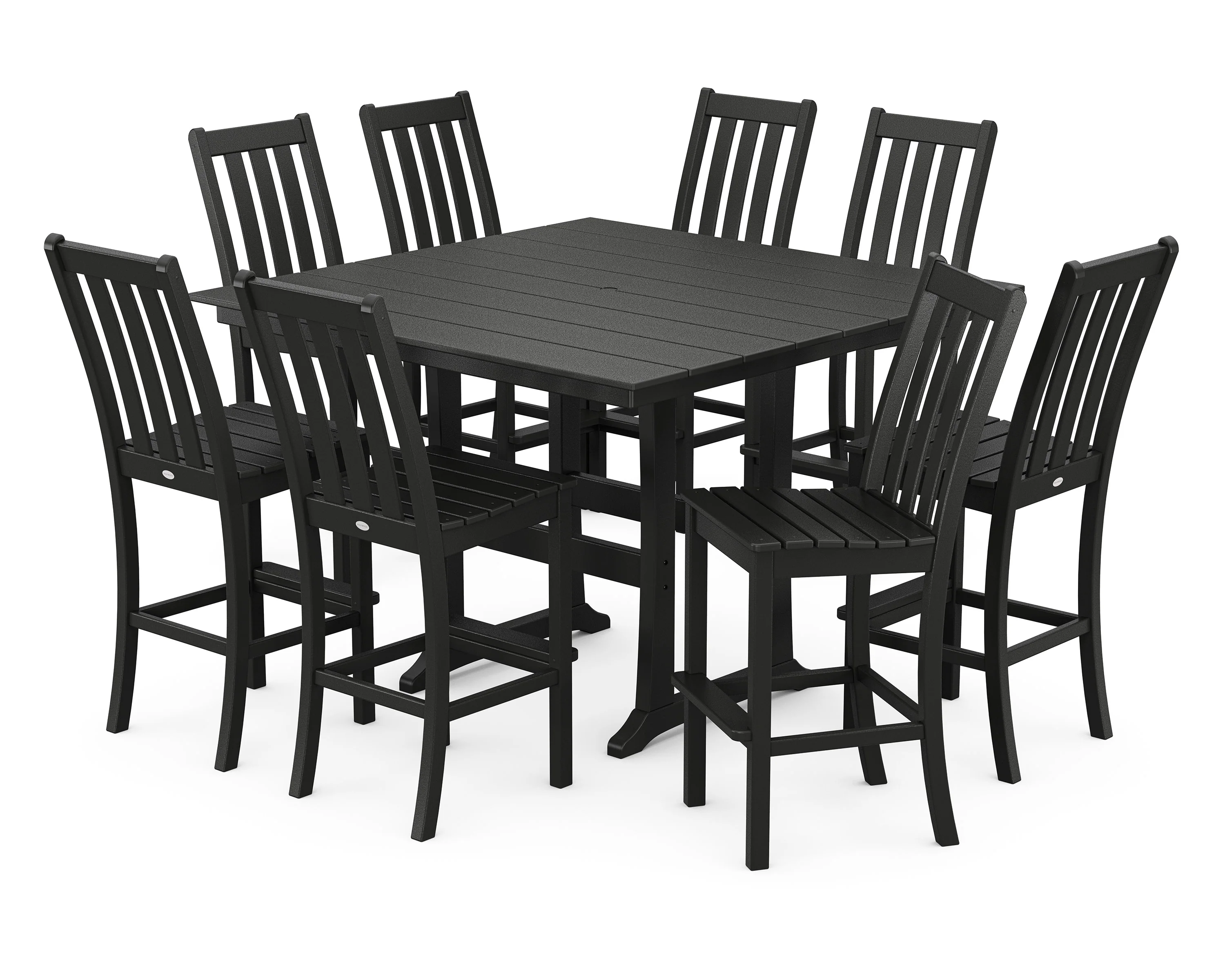 Vineyard 9-Piece Farmhouse Trestle Bar Set - Image 7