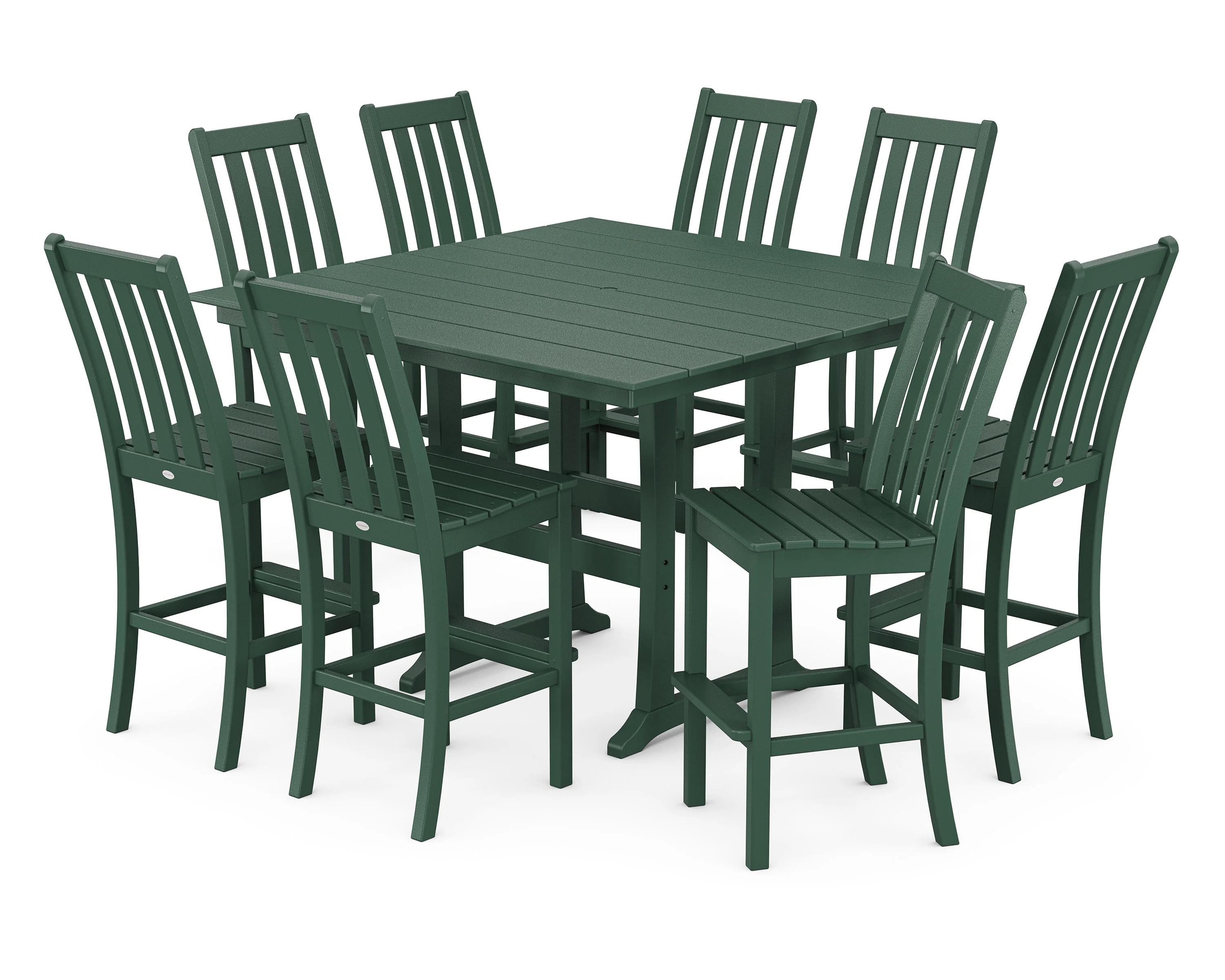 Vineyard 9-Piece Farmhouse Trestle Bar Set - Image 8