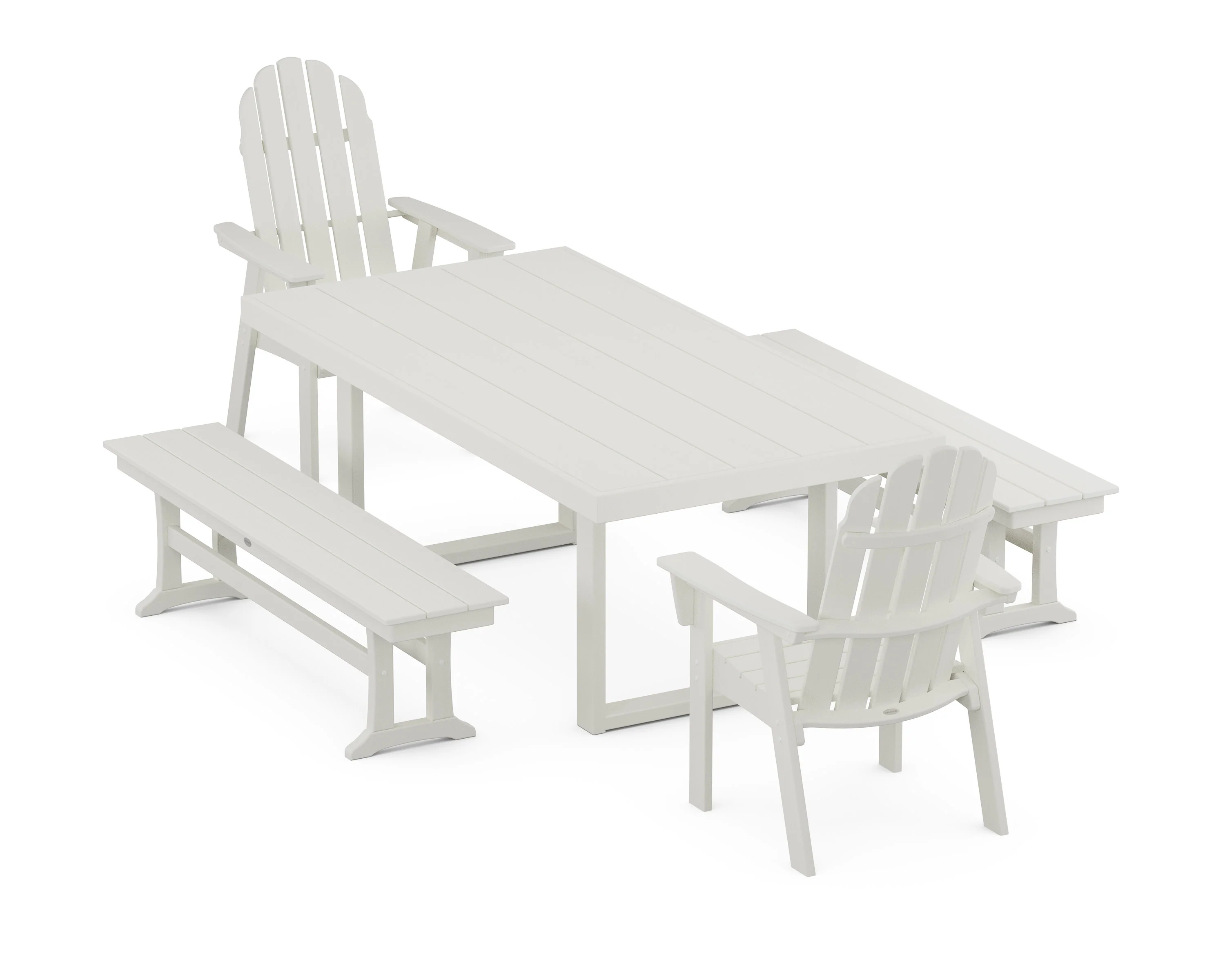 Vineyard Adirondack 5-Piece Dining Set with Benches - Image 11