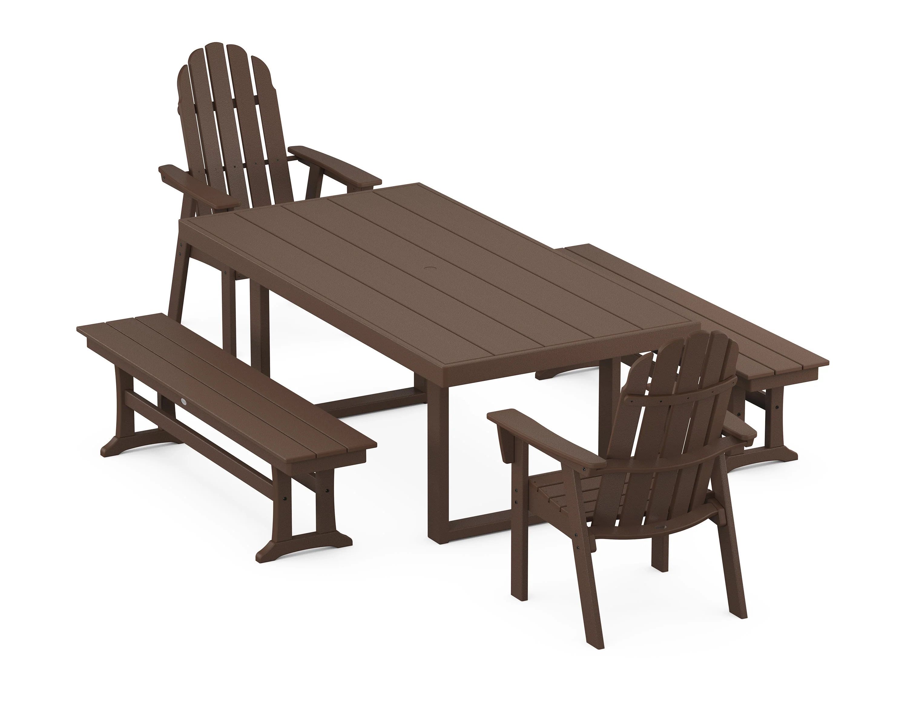Vineyard Adirondack 5-Piece Dining Set with Benches - Image 6