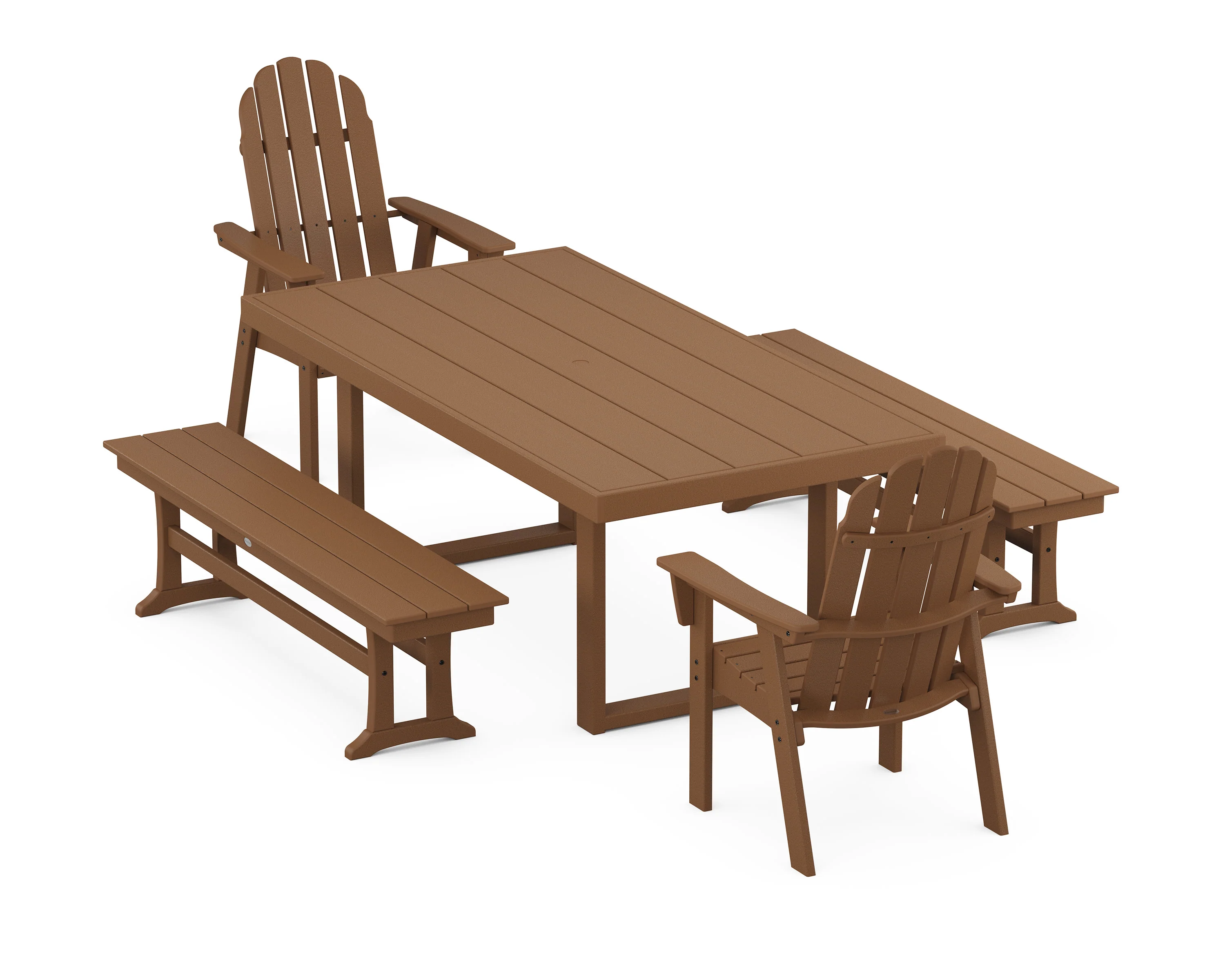 Vineyard Adirondack 5-Piece Dining Set with Benches - Image 7