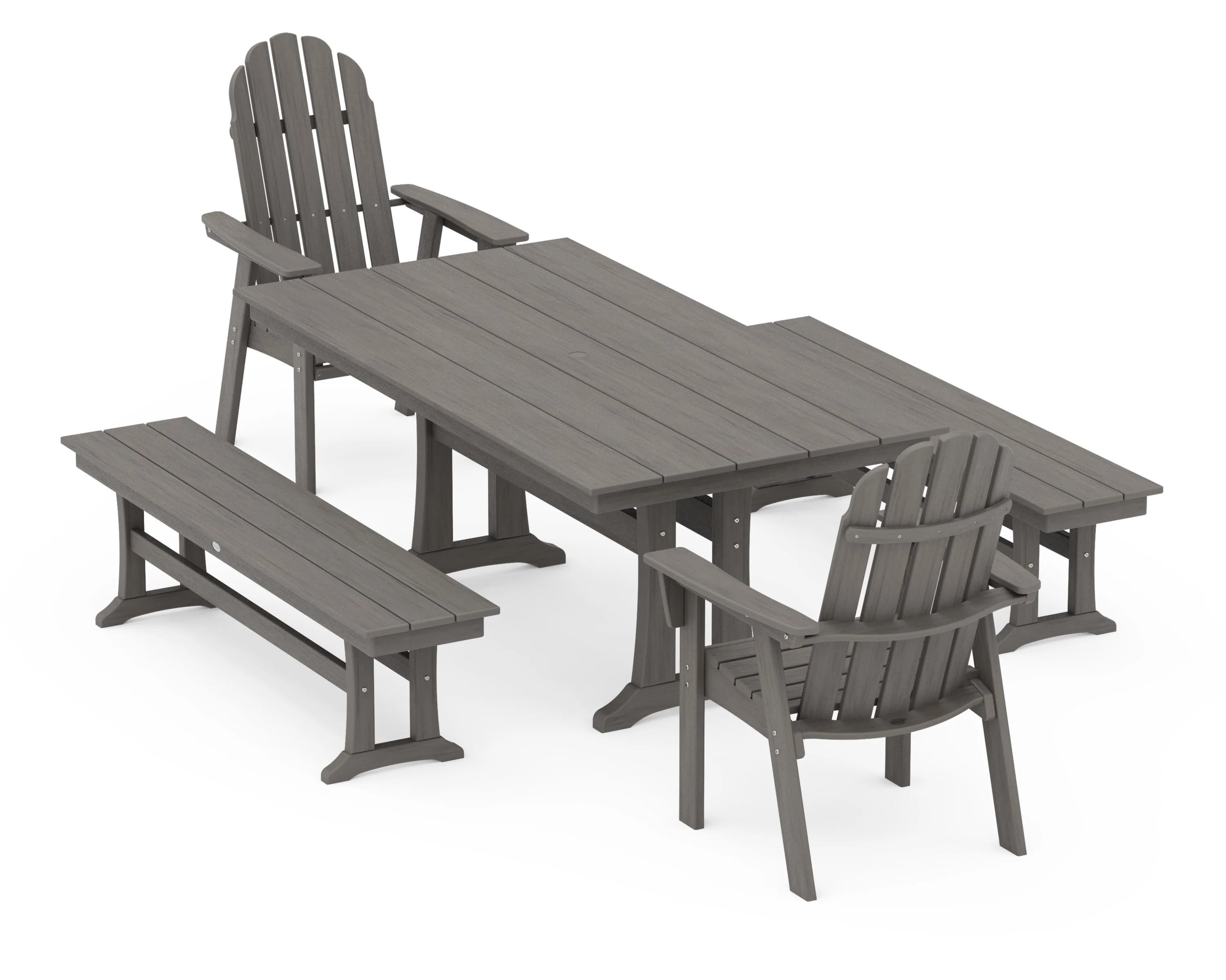 Vineyard Adirondack 5-Piece Farmhouse Dining Set With Trestle Legs - Image 14