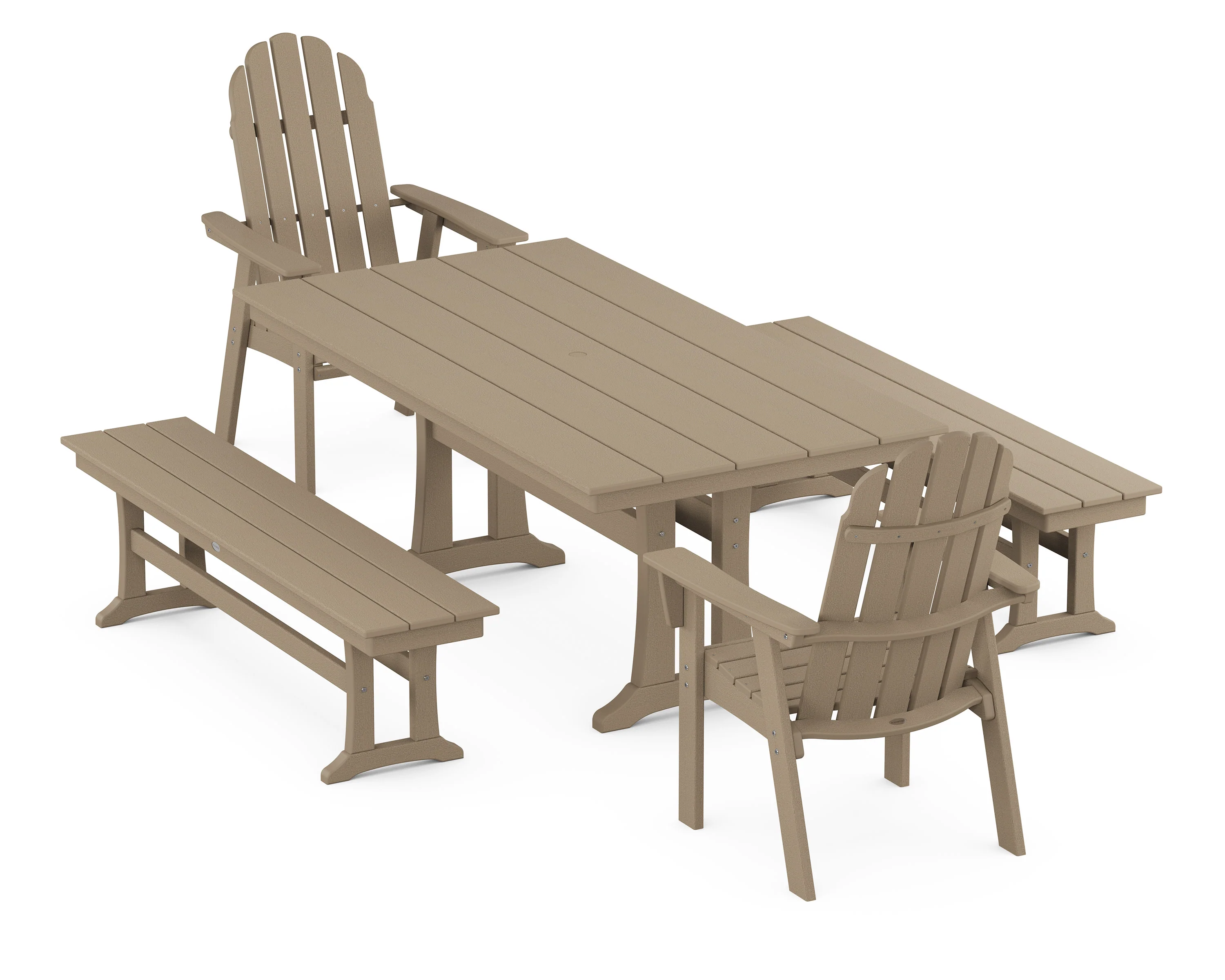 Vineyard Adirondack 5-Piece Farmhouse Dining Set With Trestle Legs - Image 4