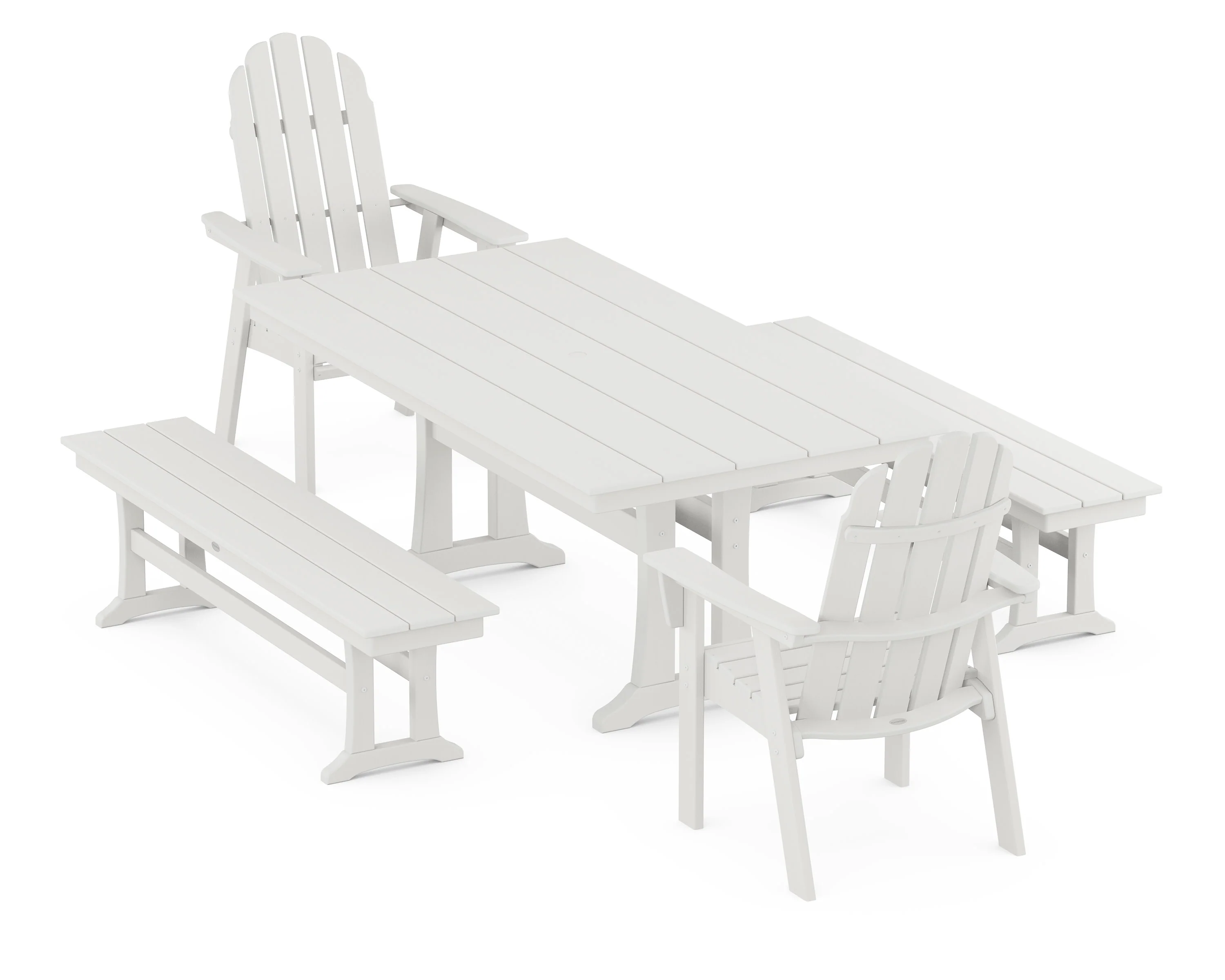 Vineyard Adirondack 5-Piece Farmhouse Dining Set With Trestle Legs - Image 7