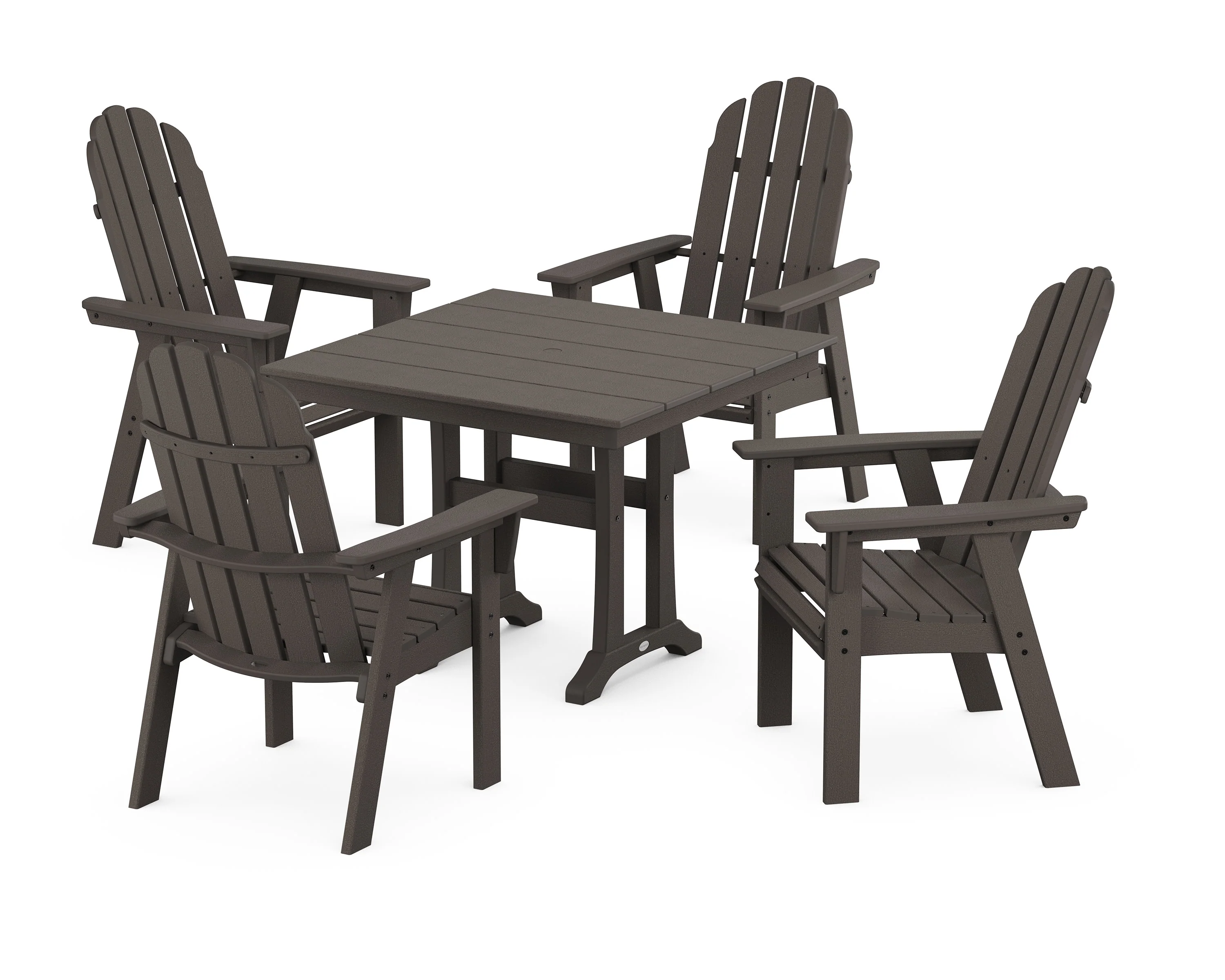 Vineyard Adirondack 5-Piece Farmhouse Dining Set With Trestle Legs - Image 10