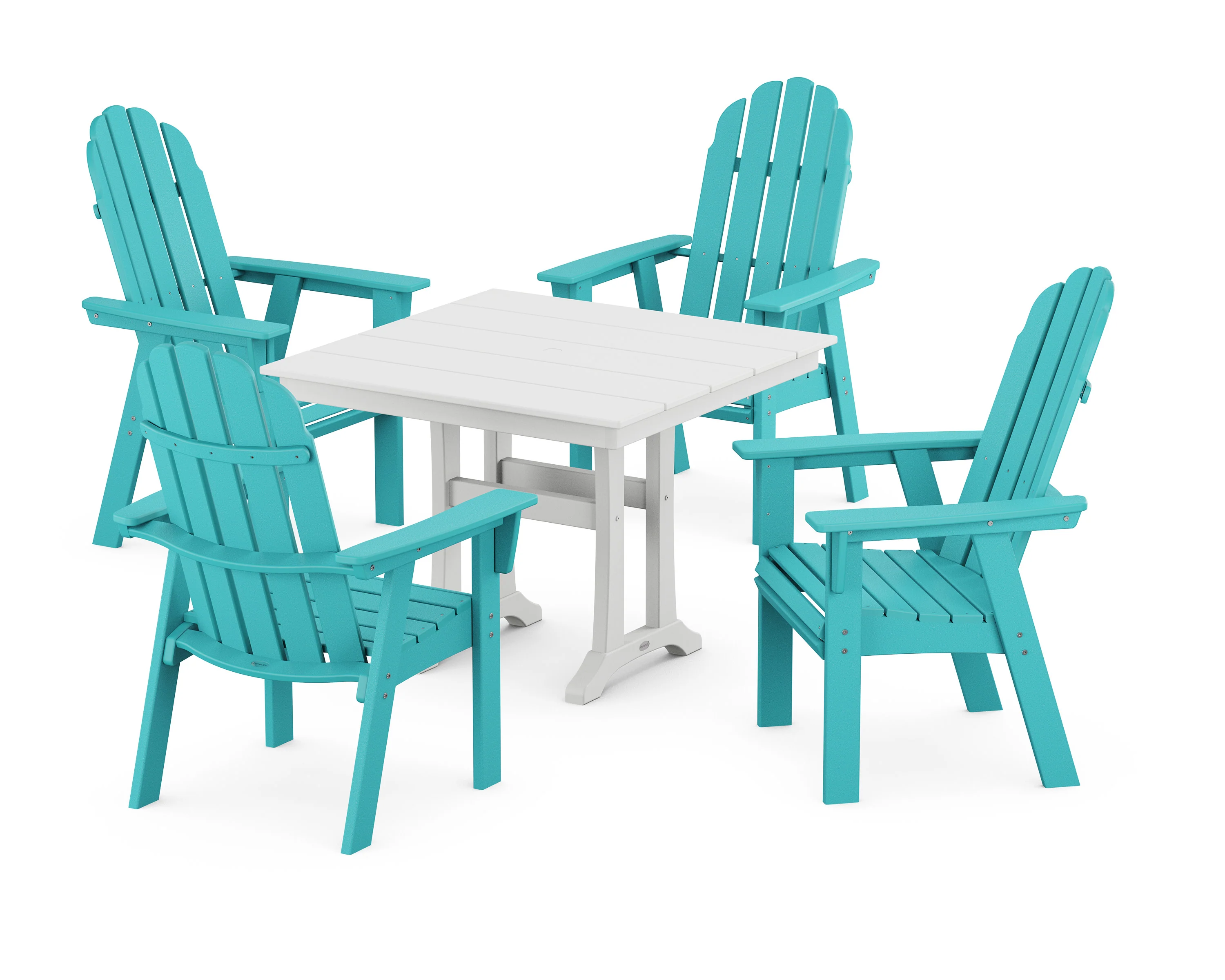 Vineyard Adirondack 5-Piece Farmhouse Dining Set With Trestle Legs - Image 11