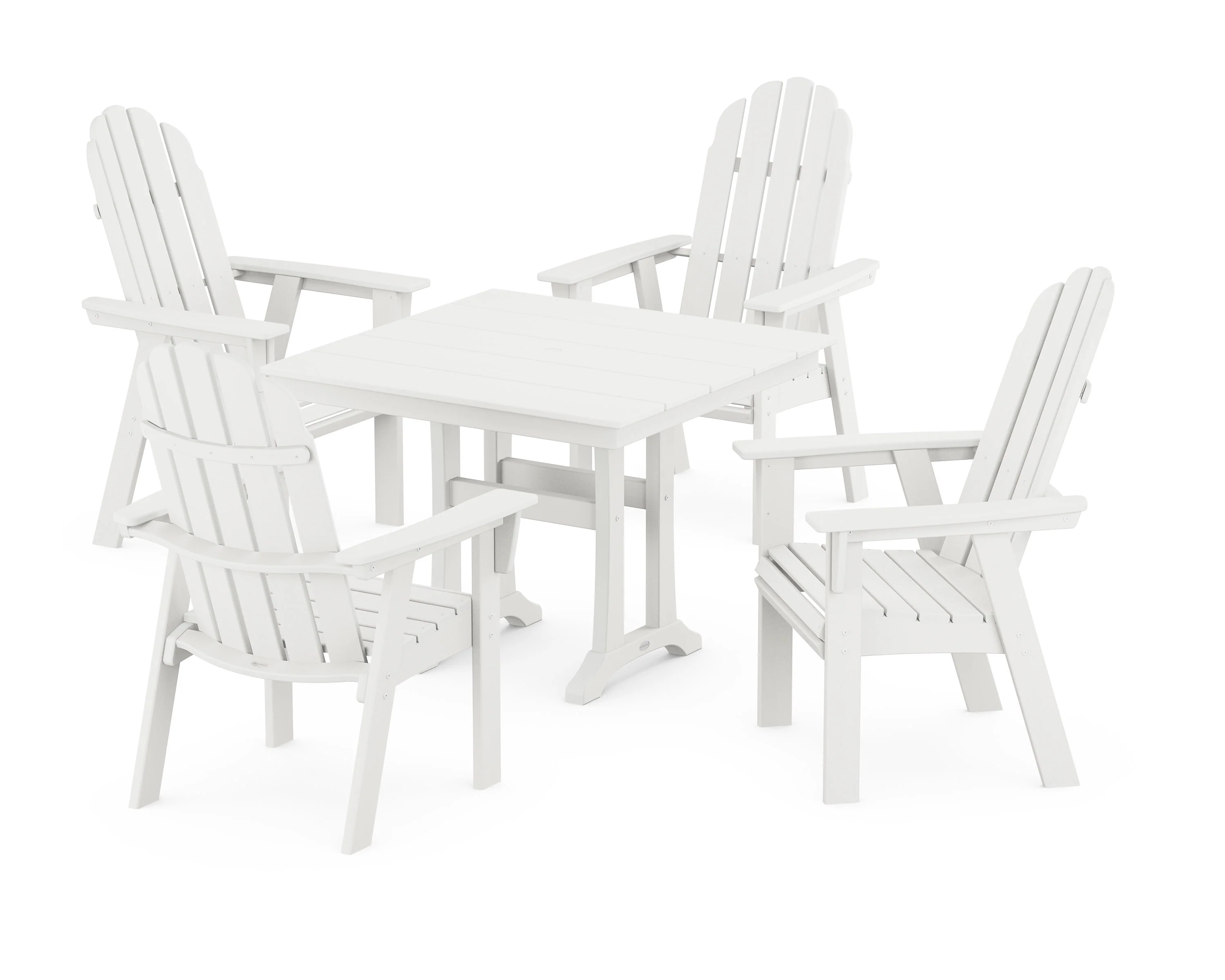 Vineyard Adirondack 5-Piece Farmhouse Dining Set With Trestle Legs - Image 12