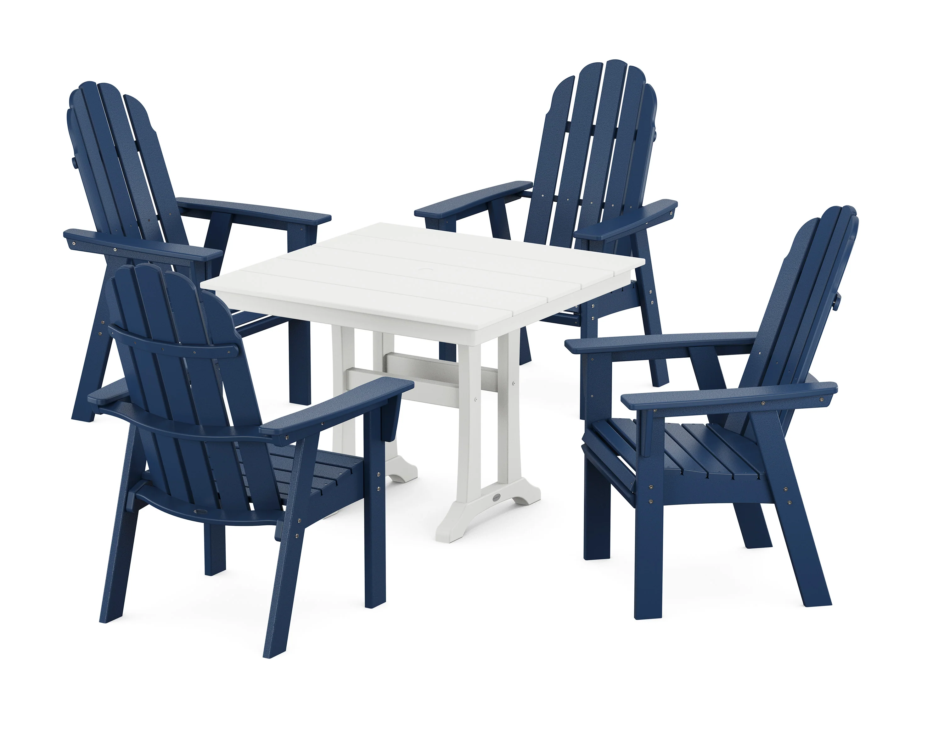 Vineyard Adirondack 5-Piece Farmhouse Dining Set With Trestle Legs - Image 15