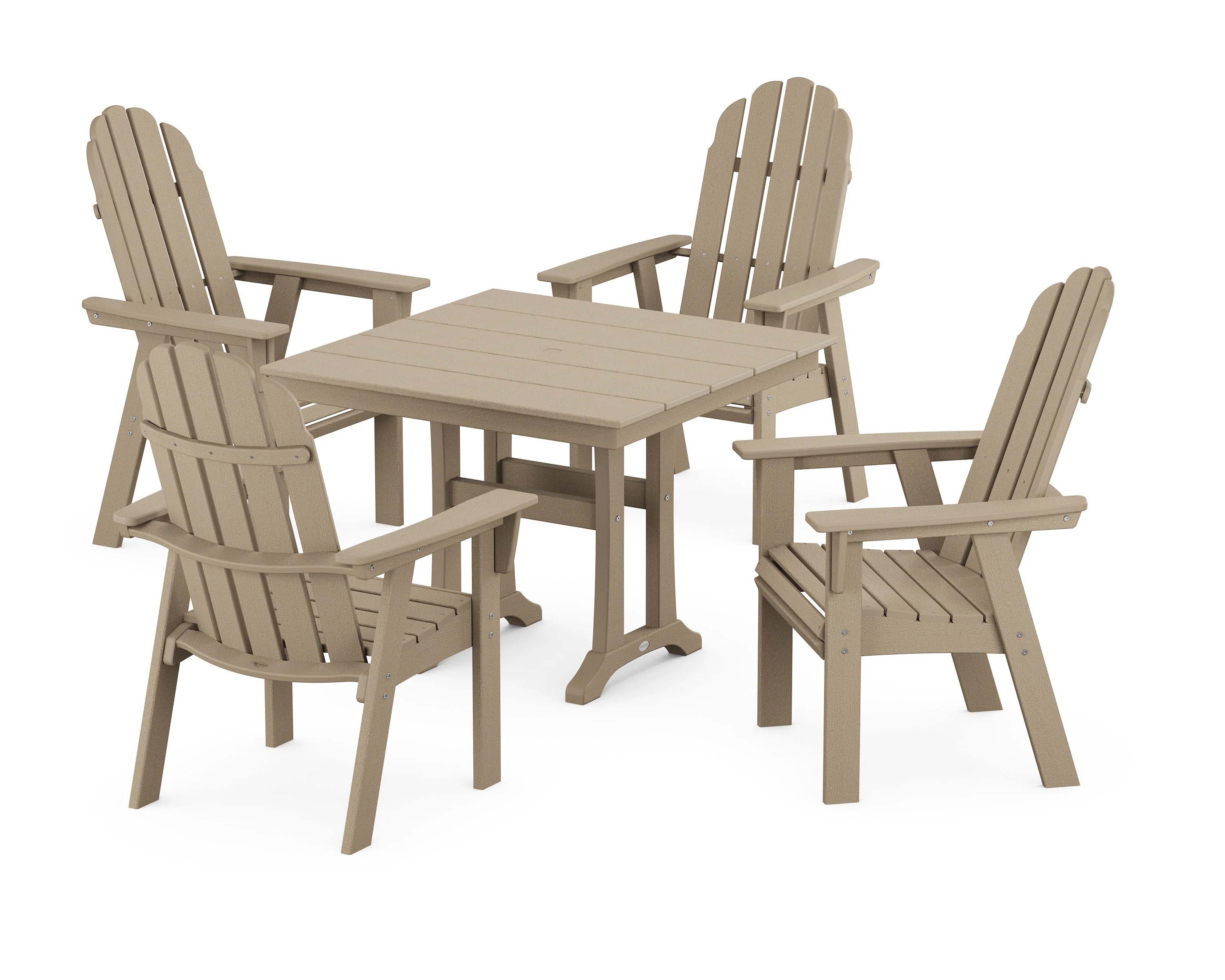 Vineyard Adirondack 5-Piece Farmhouse Dining Set With Trestle Legs - Image 17